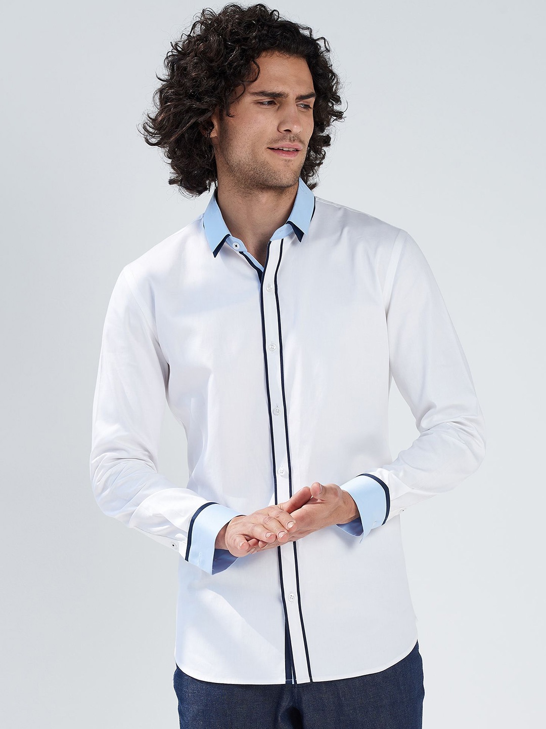 

SEVENDC Men Premium Casual Shirt, White