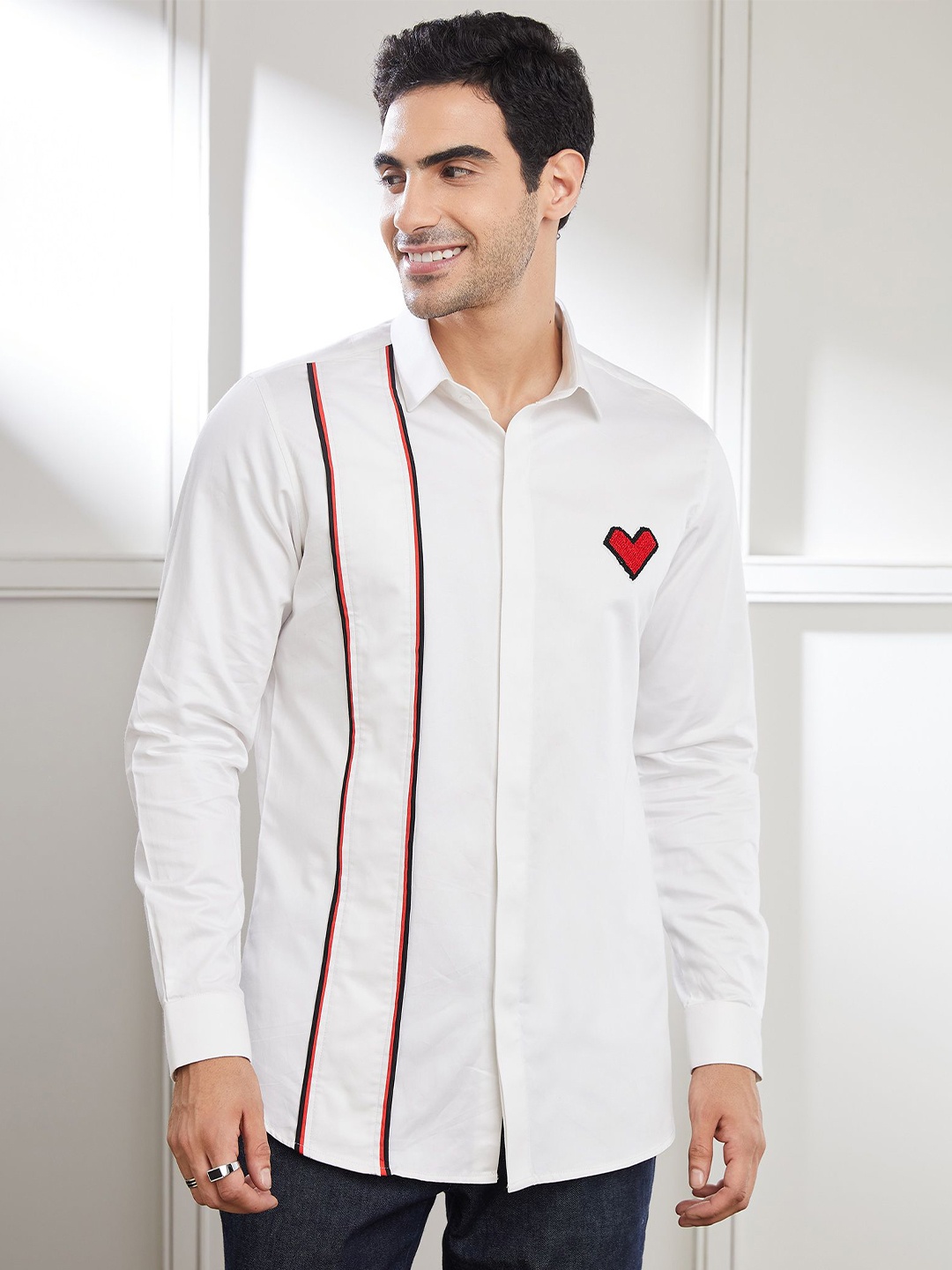 

SEVENDC Men Premium Opaque Casual Shirt, White