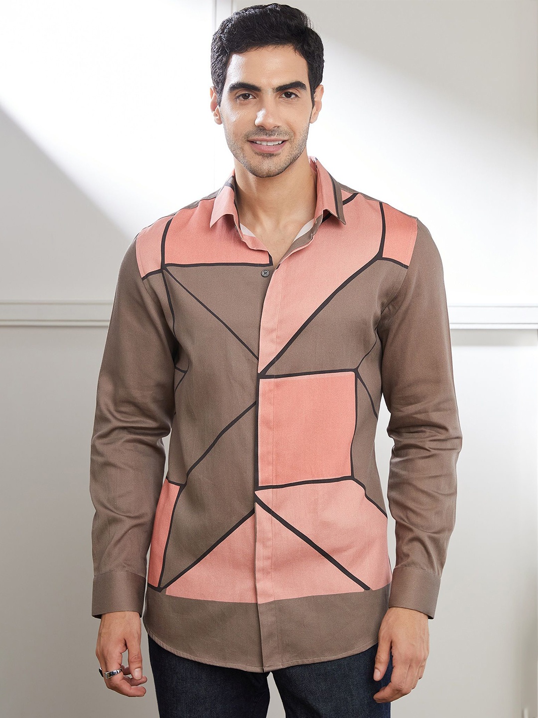 

SEVENDC Men Premium Opaque Casual Shirt, Pink