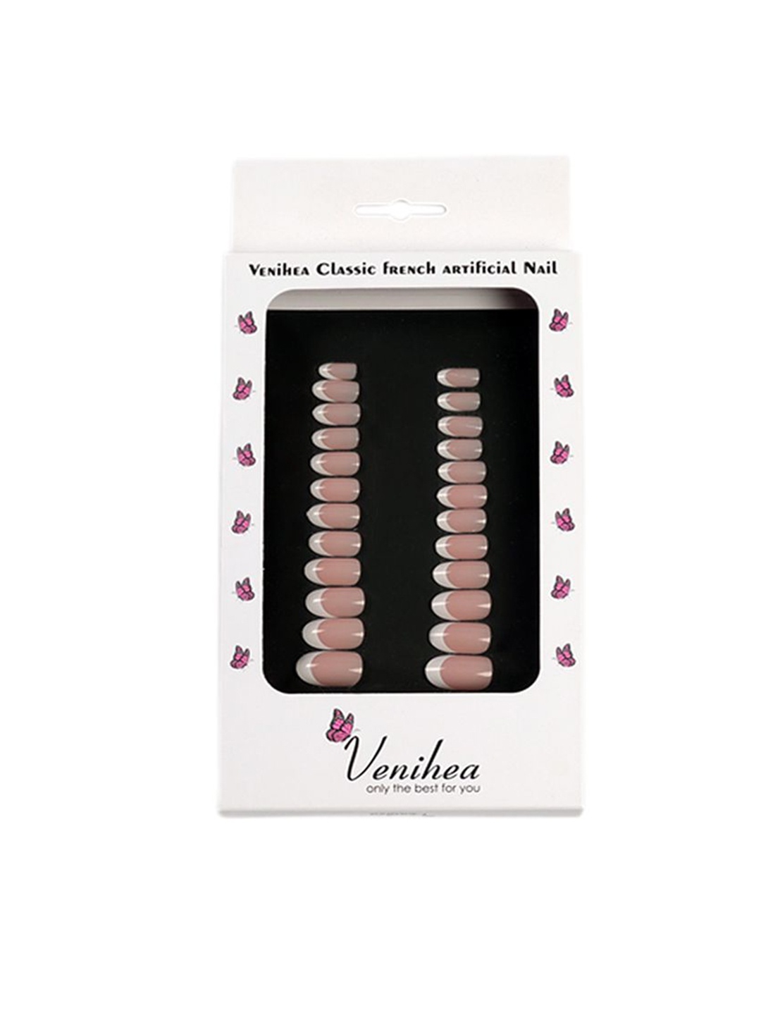 

Venihea Set Of 24 Classic French Artificial Nails, Pink