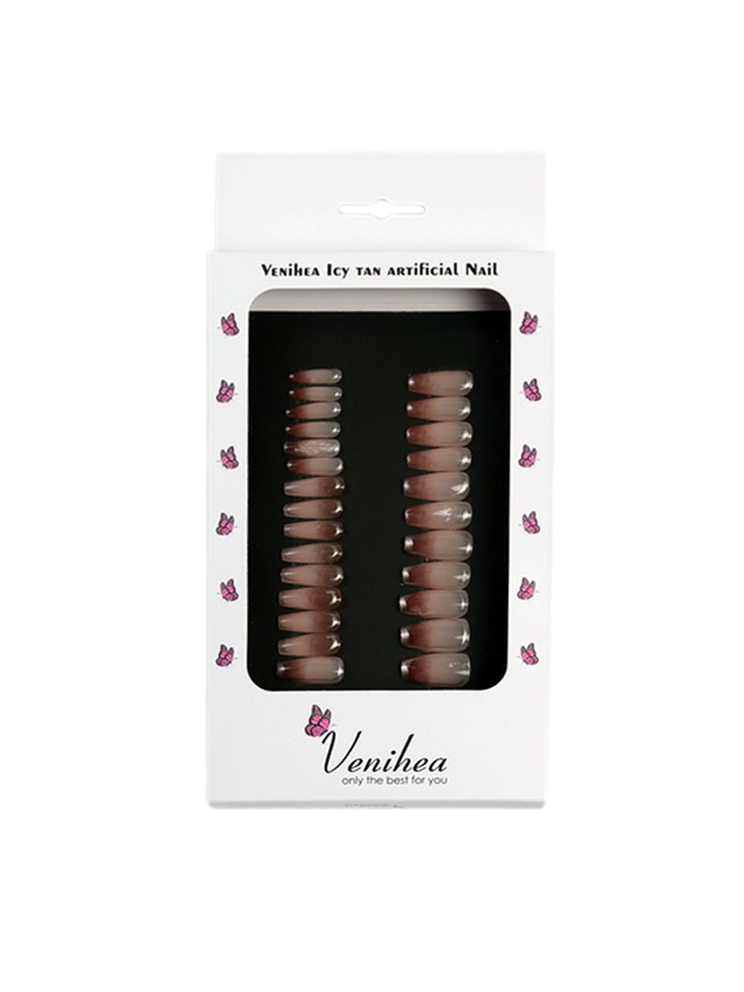

Venihea 24-Pcs Icy Tan Artificial Nails, Pink
