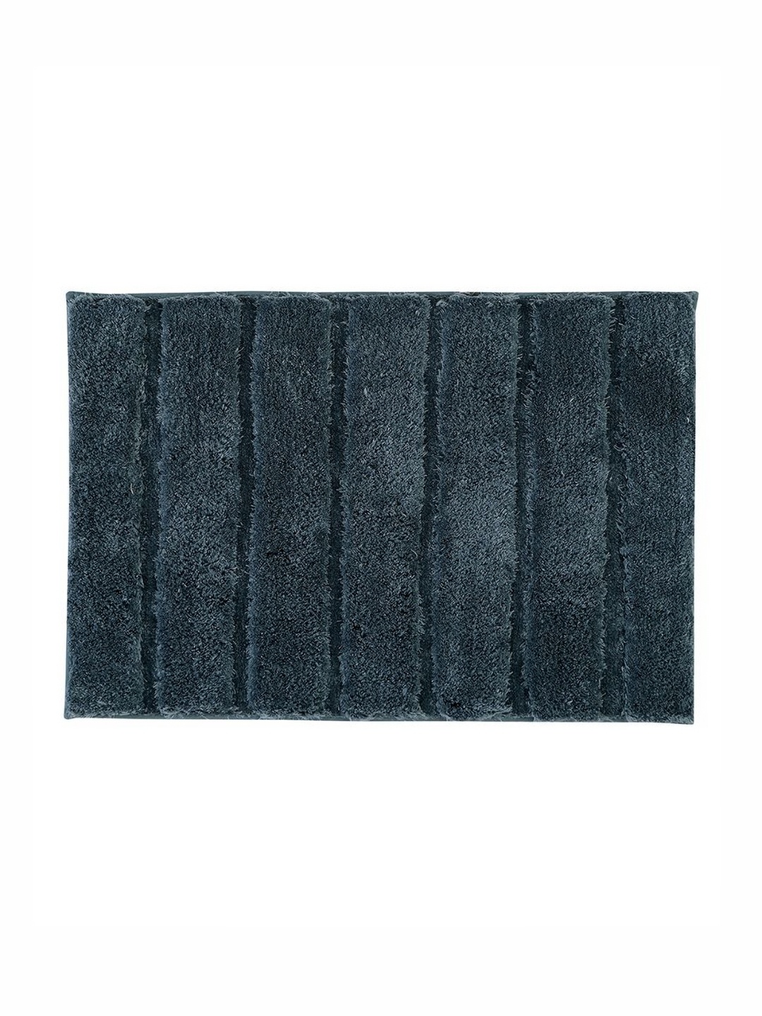 

Pano Sydney Charcoal Grey Striped1800 GSM Microfiber Tufted Rectangular Anti Skid Bath Rug