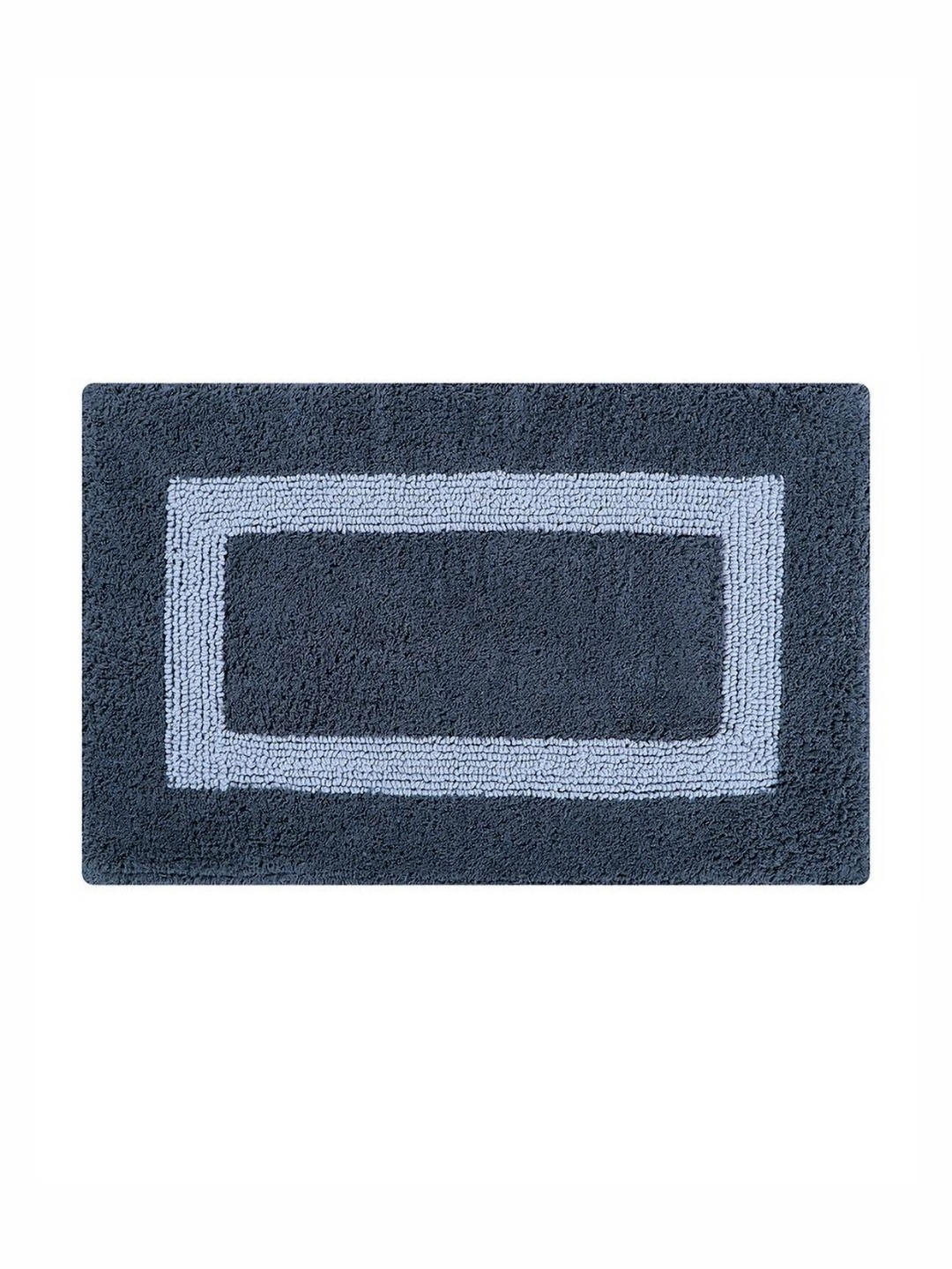 

Pano Charcoal-Grey & Blue Geometric 2400 GSM Microfiber Tufted Anti Skid Bath Rug