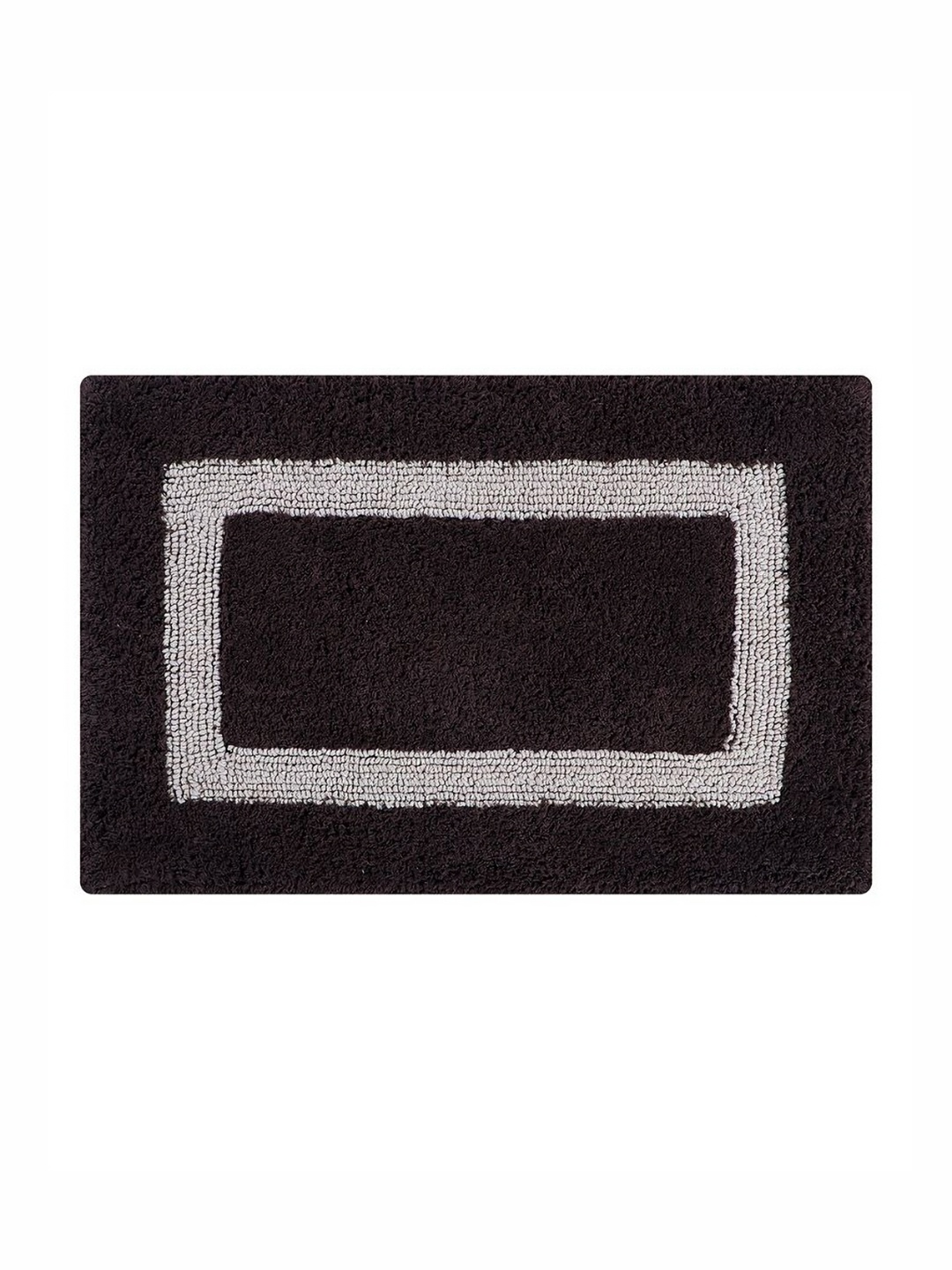 

Pano Brown & Grey Geometric 2400 GSM Microfiber Tufted Rectangular Anti Skid Bath Rug