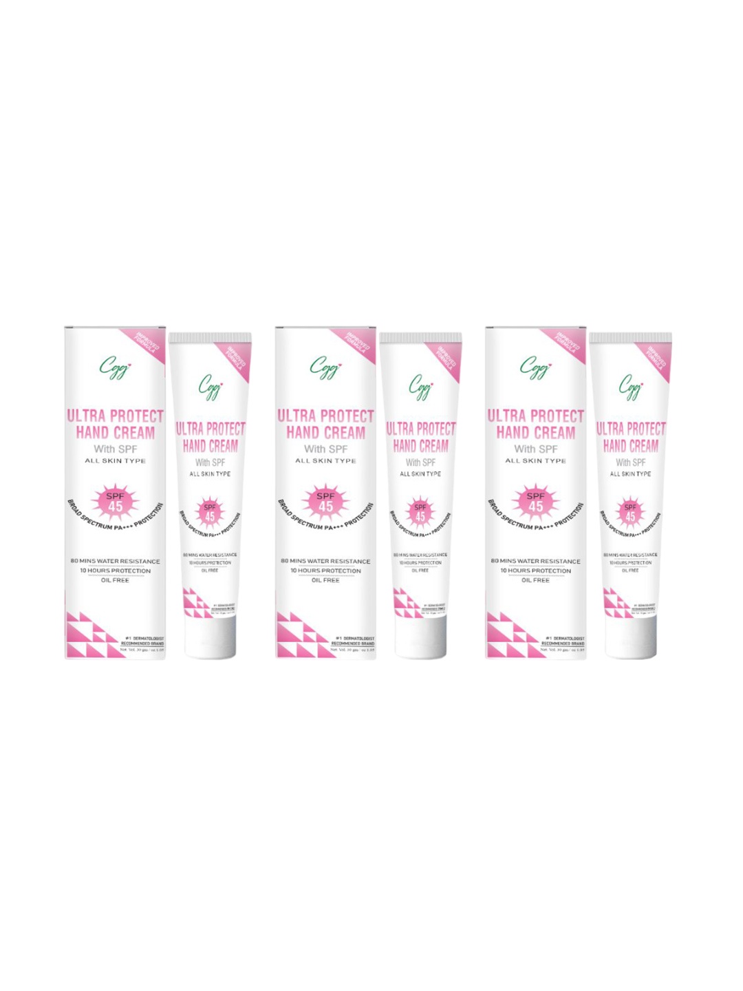 

CGG Ultra Protect Hand Cream With Swith SPF 45 PA+++ - 30g each, White