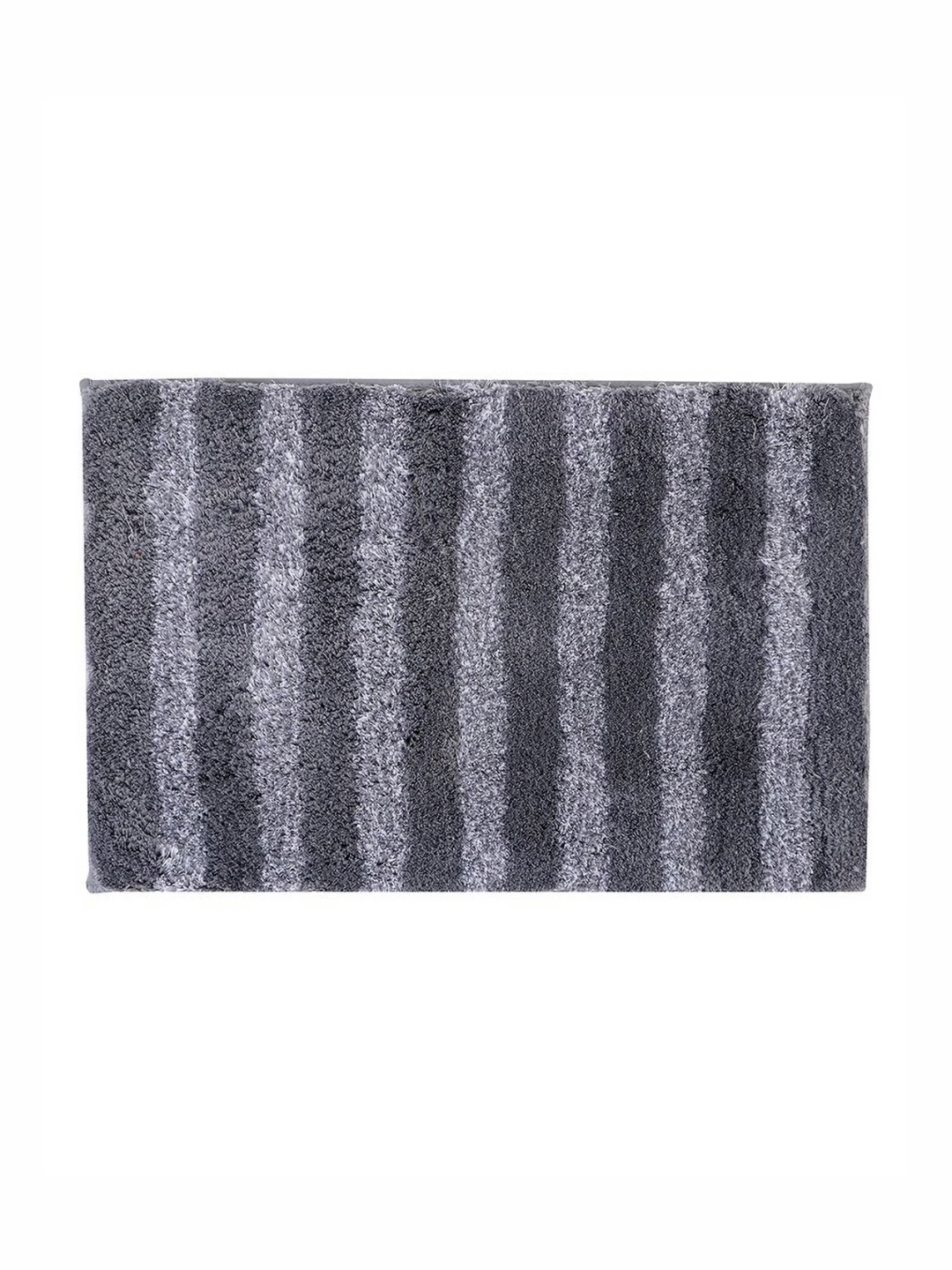 

Pano Melbourne Grey Striped 1800 GSM Microfiber Tufted Rectangular Anti Skid Bath Rug