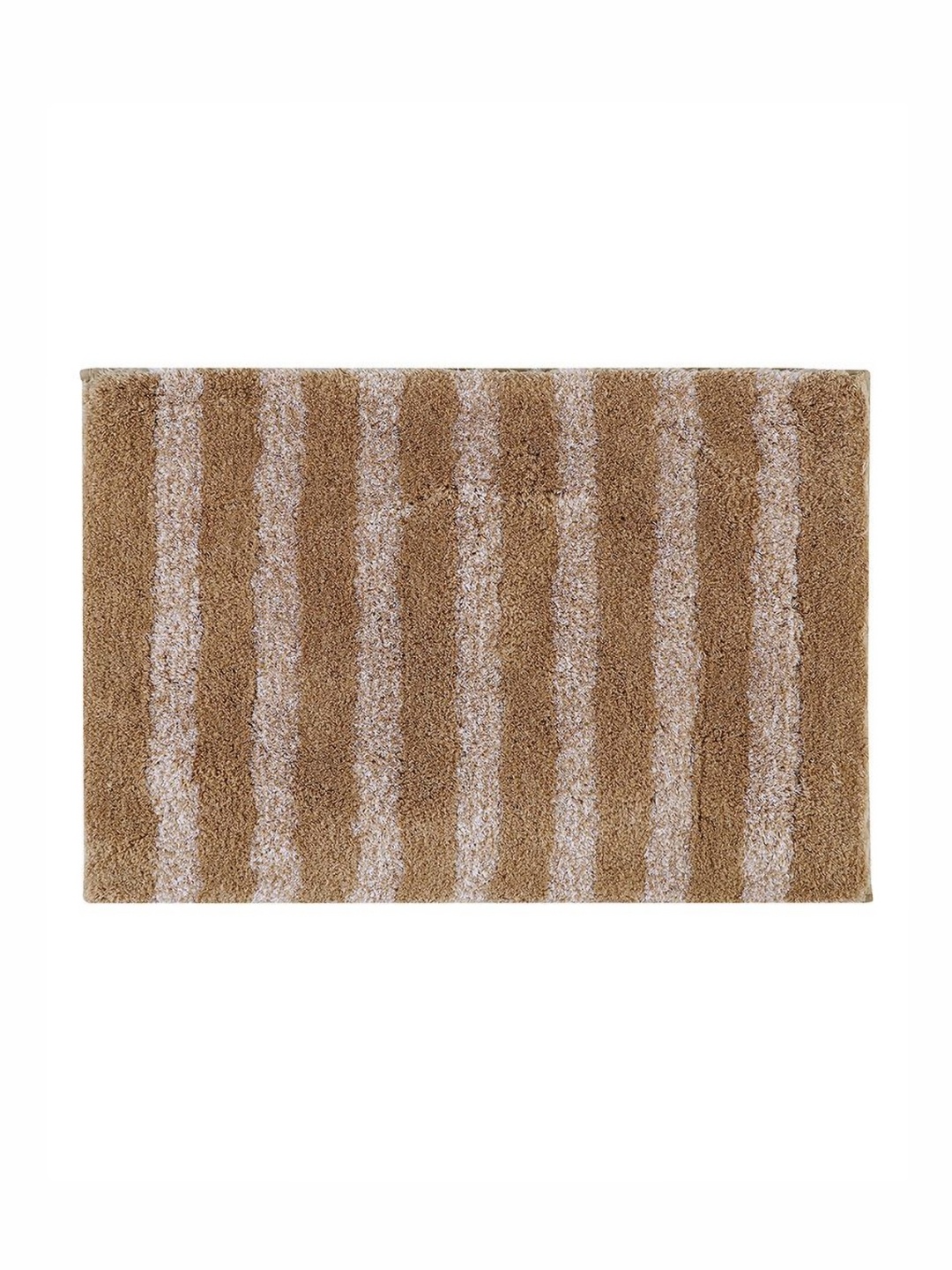 

Pano Melbourne Beige & Brown Striped 1800 GSM Microfiber Tufted Anti Skid Bath Rug