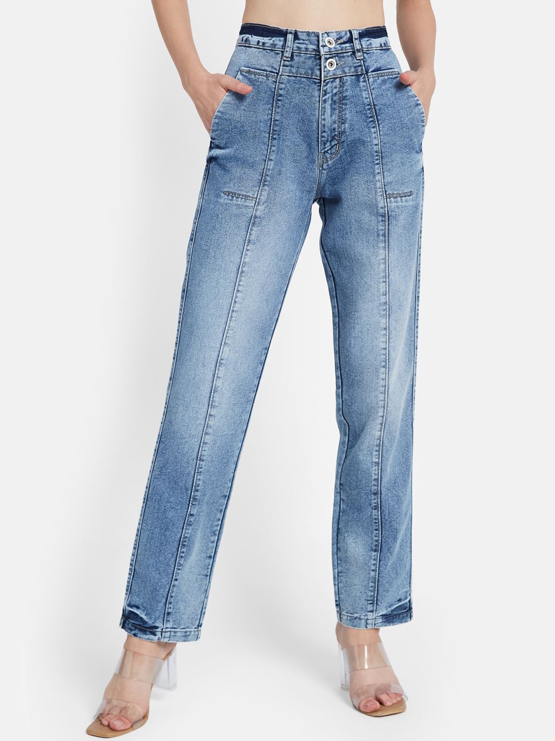 

METTLE Women Heavy Fade Jeans, Blue