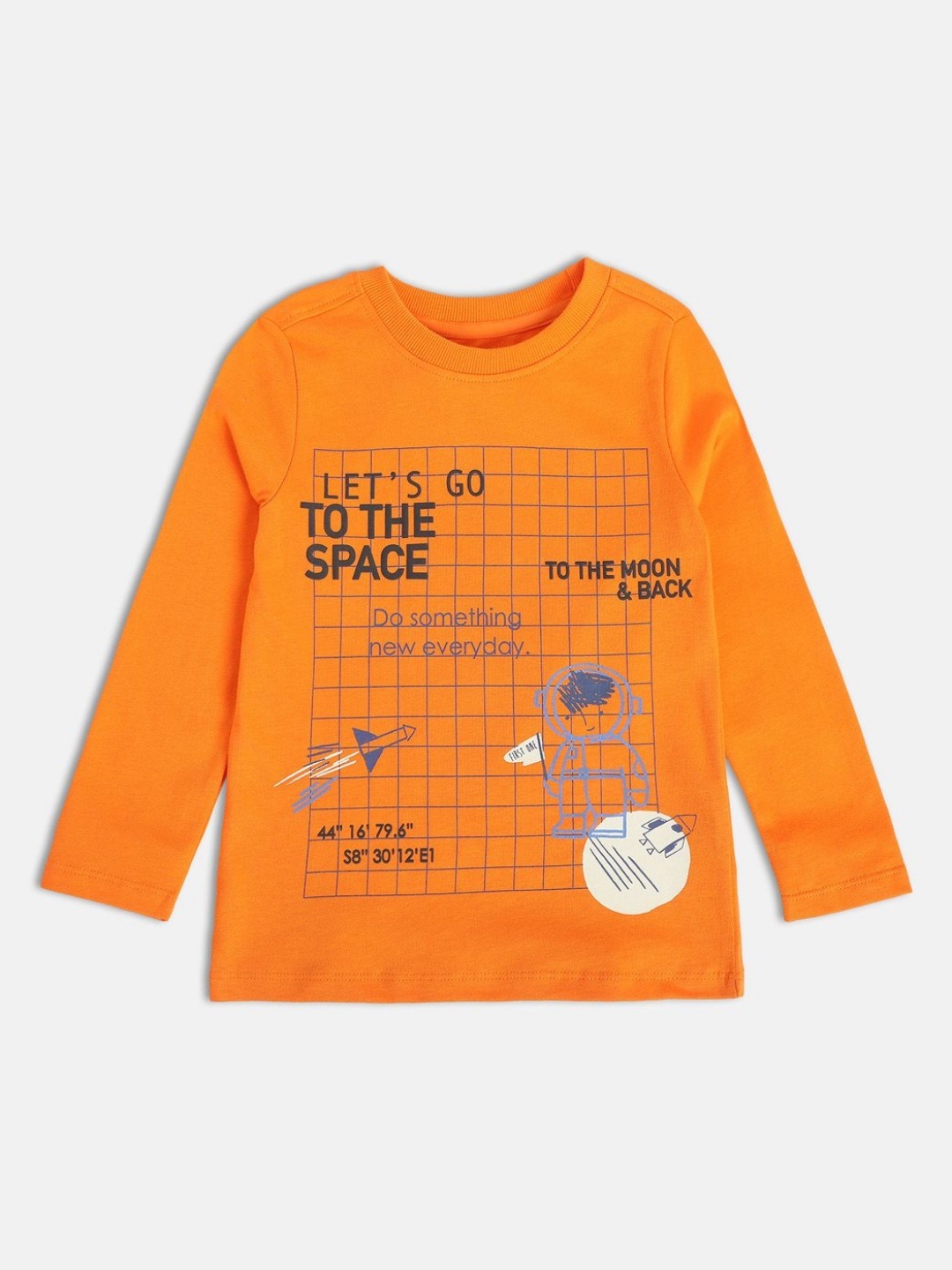 

MINI KLUB Boys Typography Printed Regular Fit T-shirt, Orange