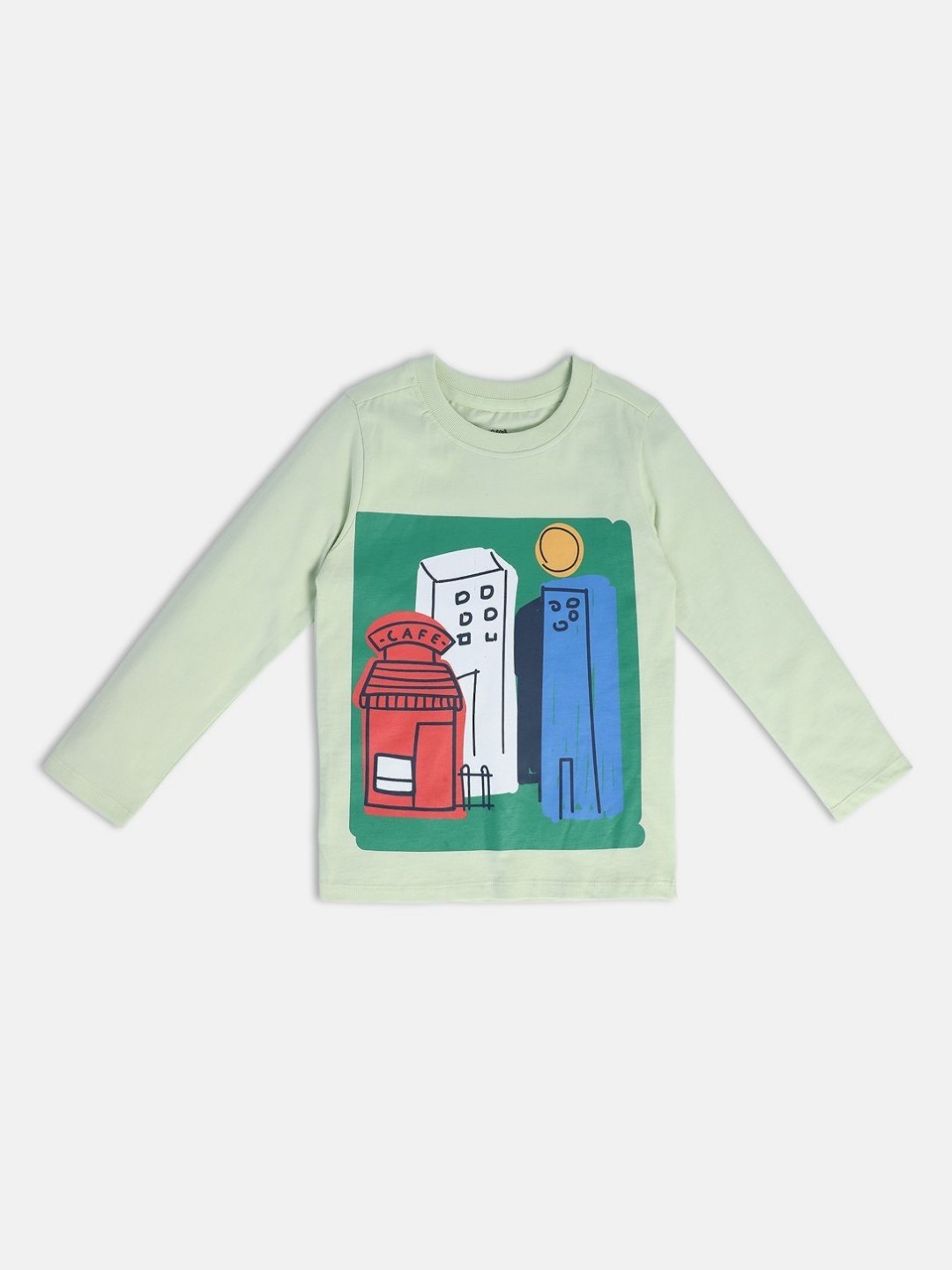 

MINI KLUB Boys Typography Printed Applique T-shirt, Green