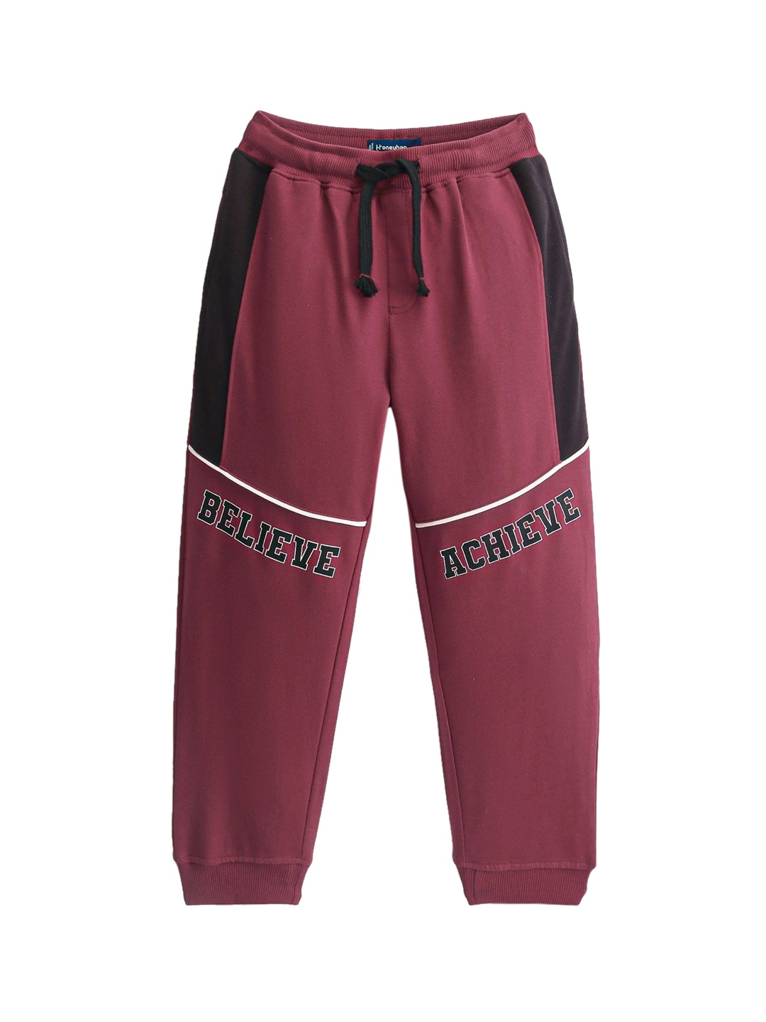 

Honeyhap Boys Printed Pure Cotton Regular Fit Joggers, Red