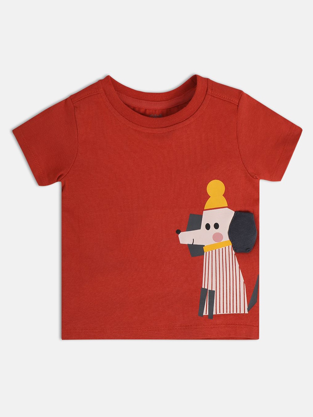 

MINI KLUB Boys Printed Applique T-shirt, Rust