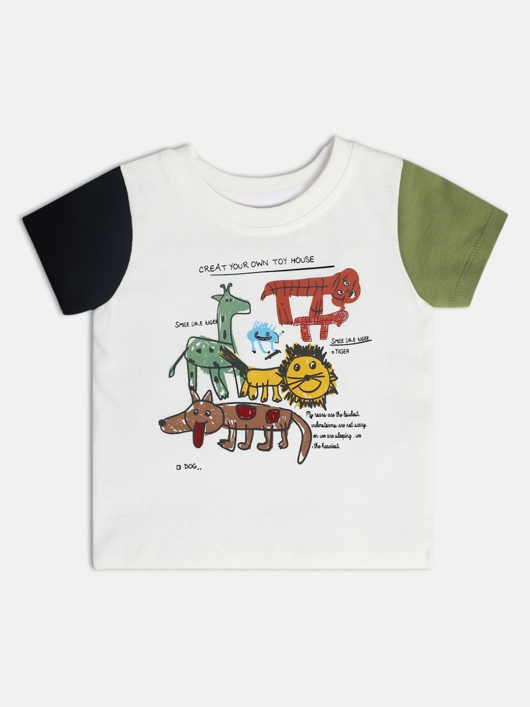 

MINI KLUB Boys Typography Printed Regular Fit T-shirt, White