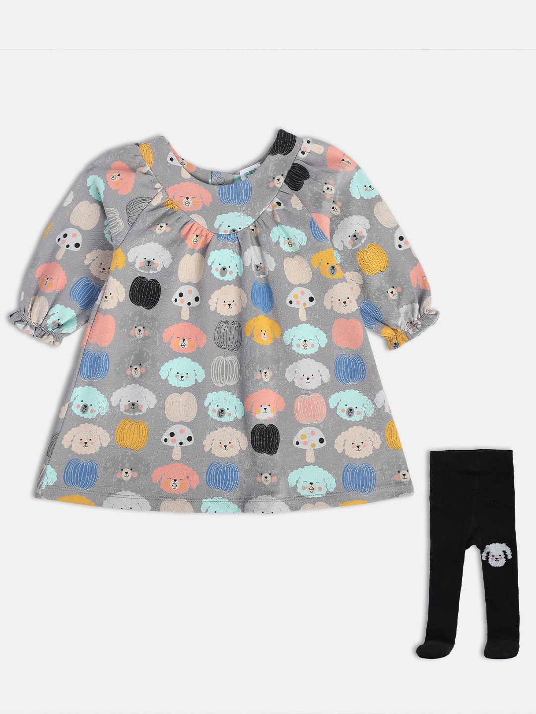 

MINI KLUB Printed A-Line Dress, Grey