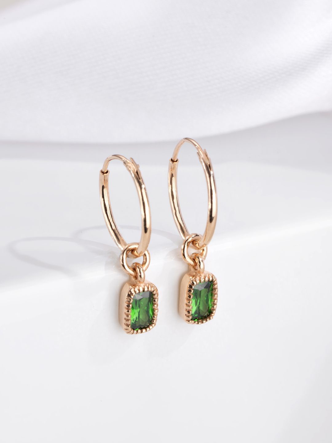 

Zavya 925 Sterling Silver Rose Gold-Plated Cubic Zirconia Studded Drop Earrings