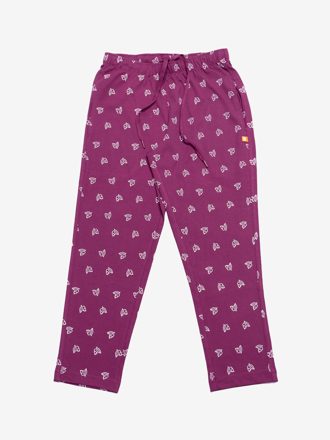 

Bodycare Girls Printed Cotton Track Pants, Purple