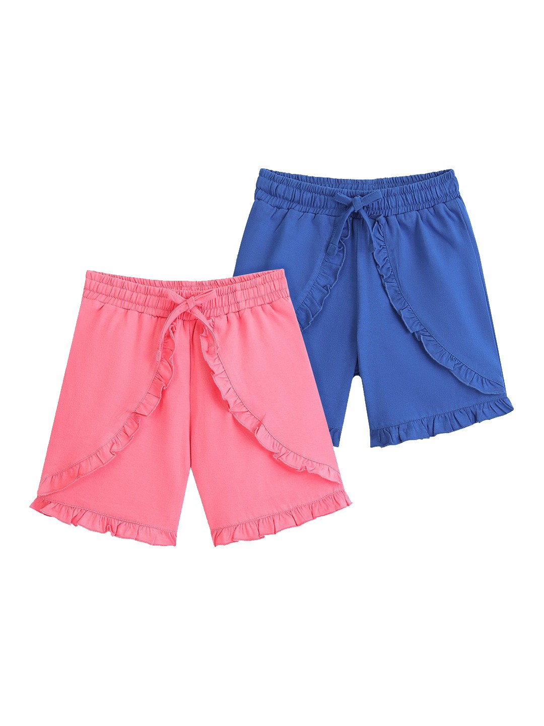 

Honeyhap Pack Of 2 Girls Regular Fit Mid-Rise Cotton Shorts, Pink