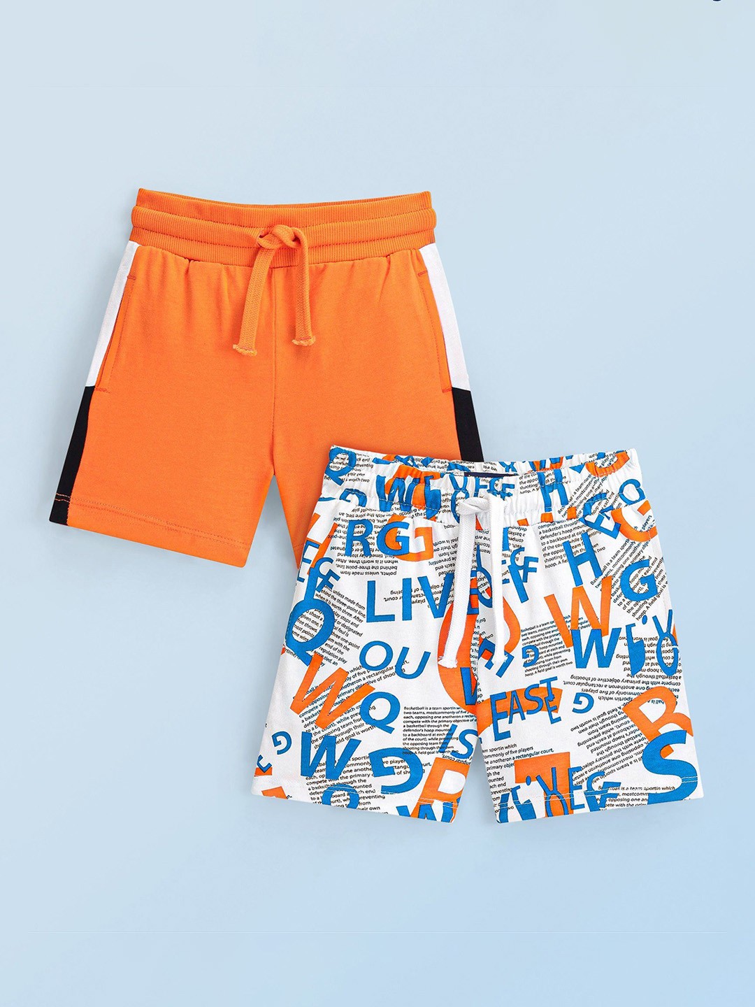 

Honeyhap Pack OF 2 Boys Printed Regular Fit Outdoor Shorts, Orange