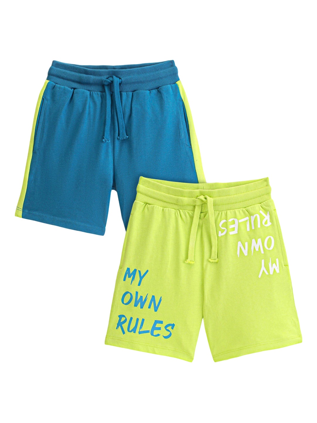 

Honeyhap Pack Of 2 Boys Regular Fit Shorts, Green