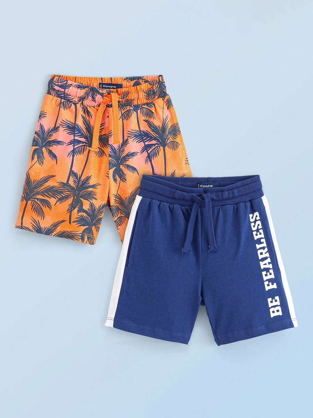 

Honeyhap Pack Of 2 Boys Printed Outdoor Shorts, Orange