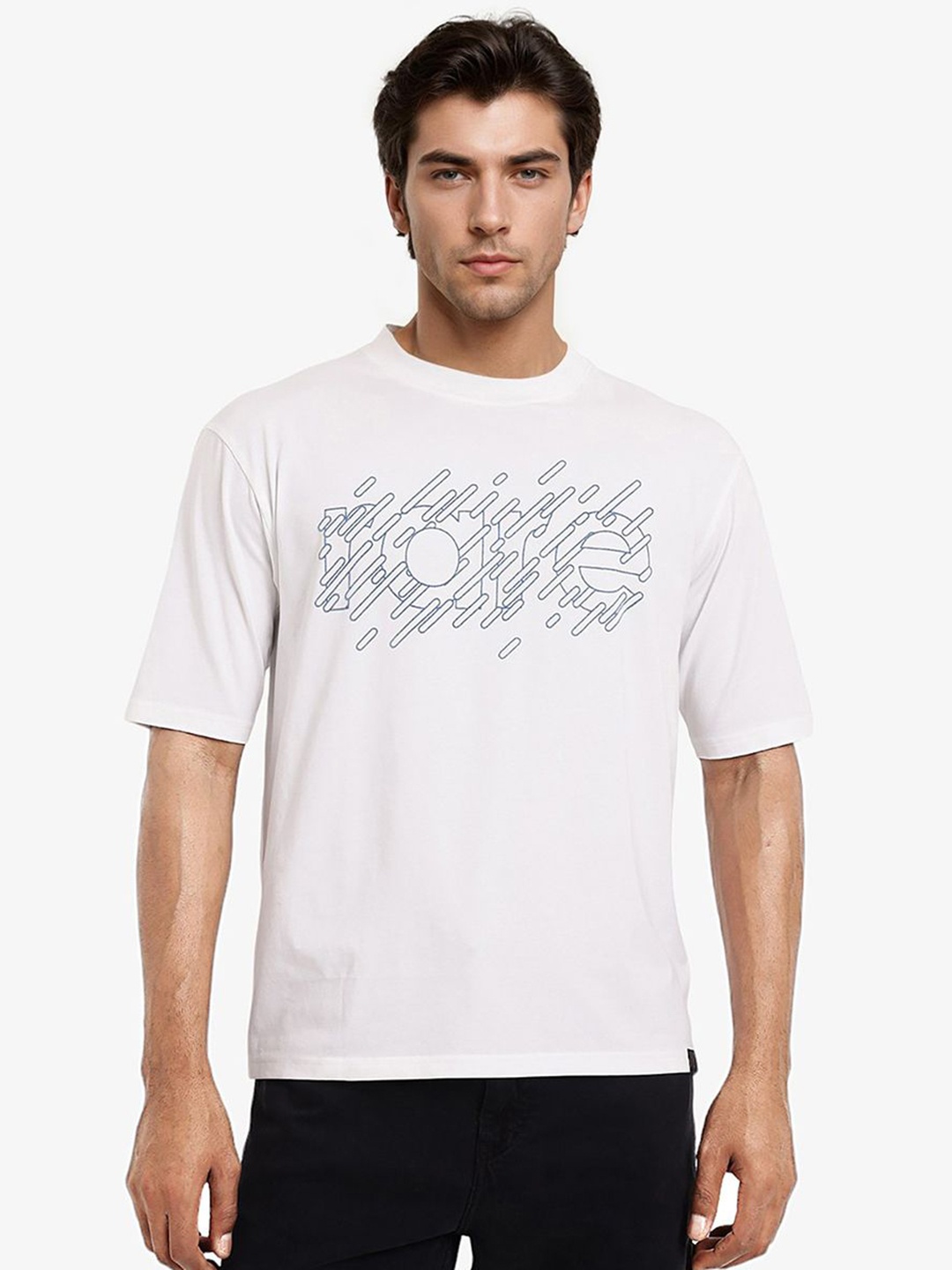 

RARE RABBIT Men Regular Fit T-shirt, White