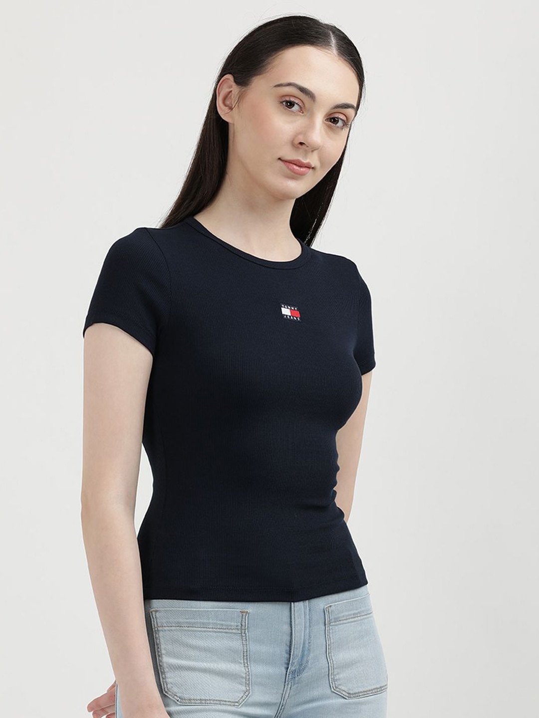 

Tommy Hilfiger Women Slim Fit T-shirt, Navy blue