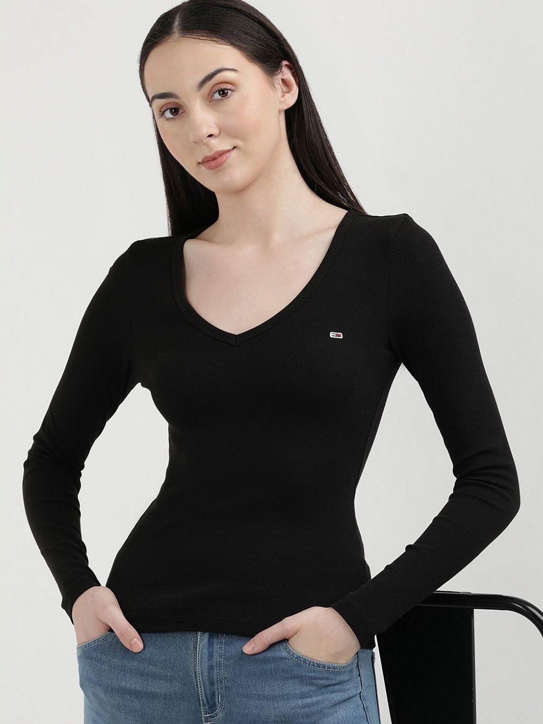 

Tommy Hilfiger Women Slim Fit T-shirt, Black