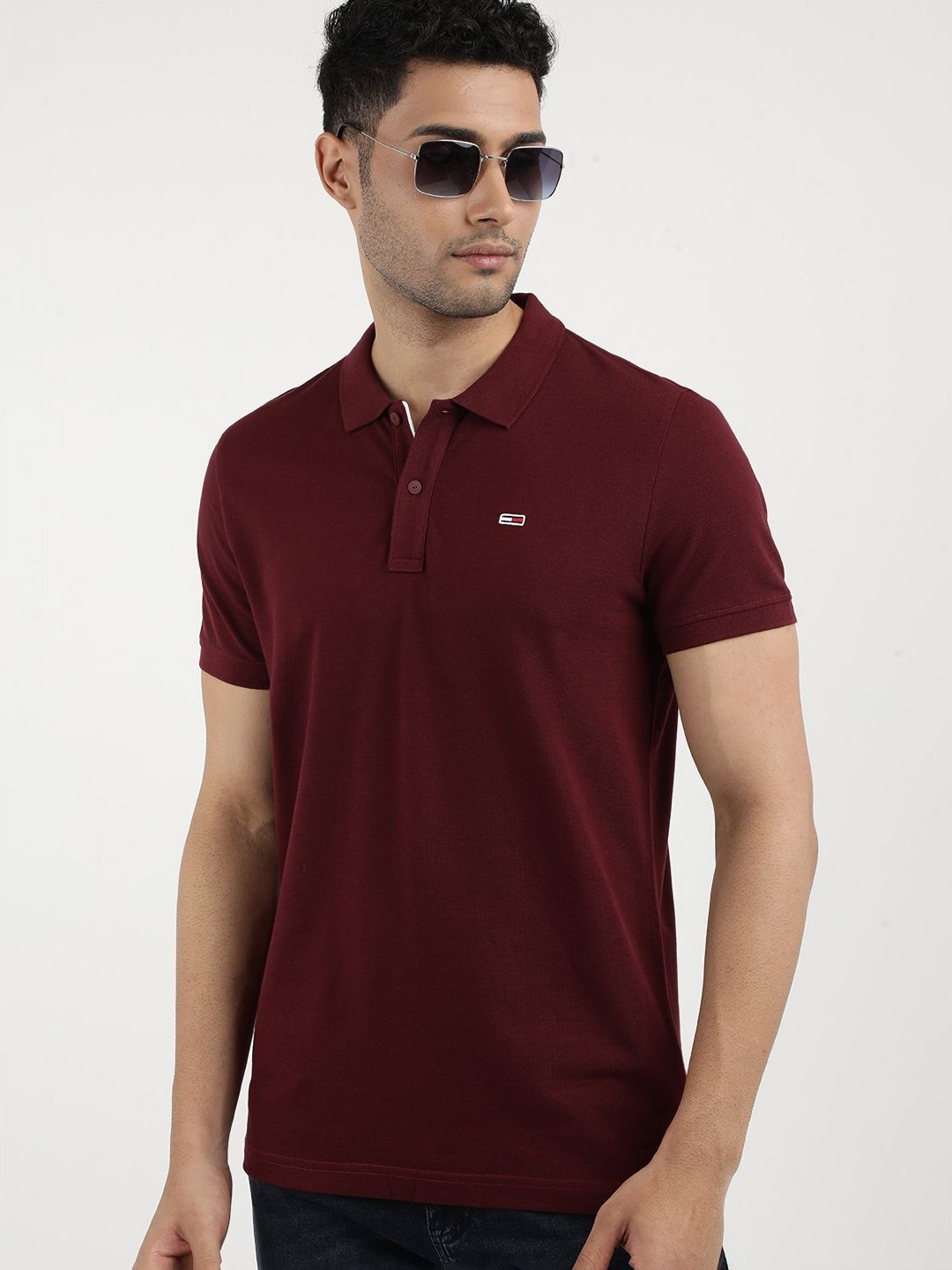 

Tommy Hilfiger Men Polo Collar Slim Fit T-shirt, Red