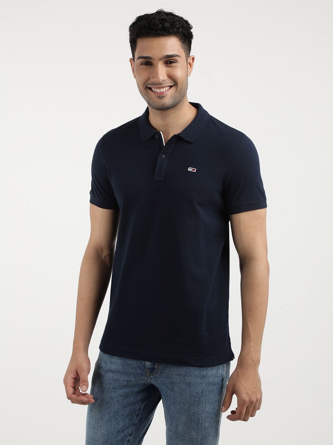 

Tommy Hilfiger Men Polo Collar Slim Fit T-shirt, Blue