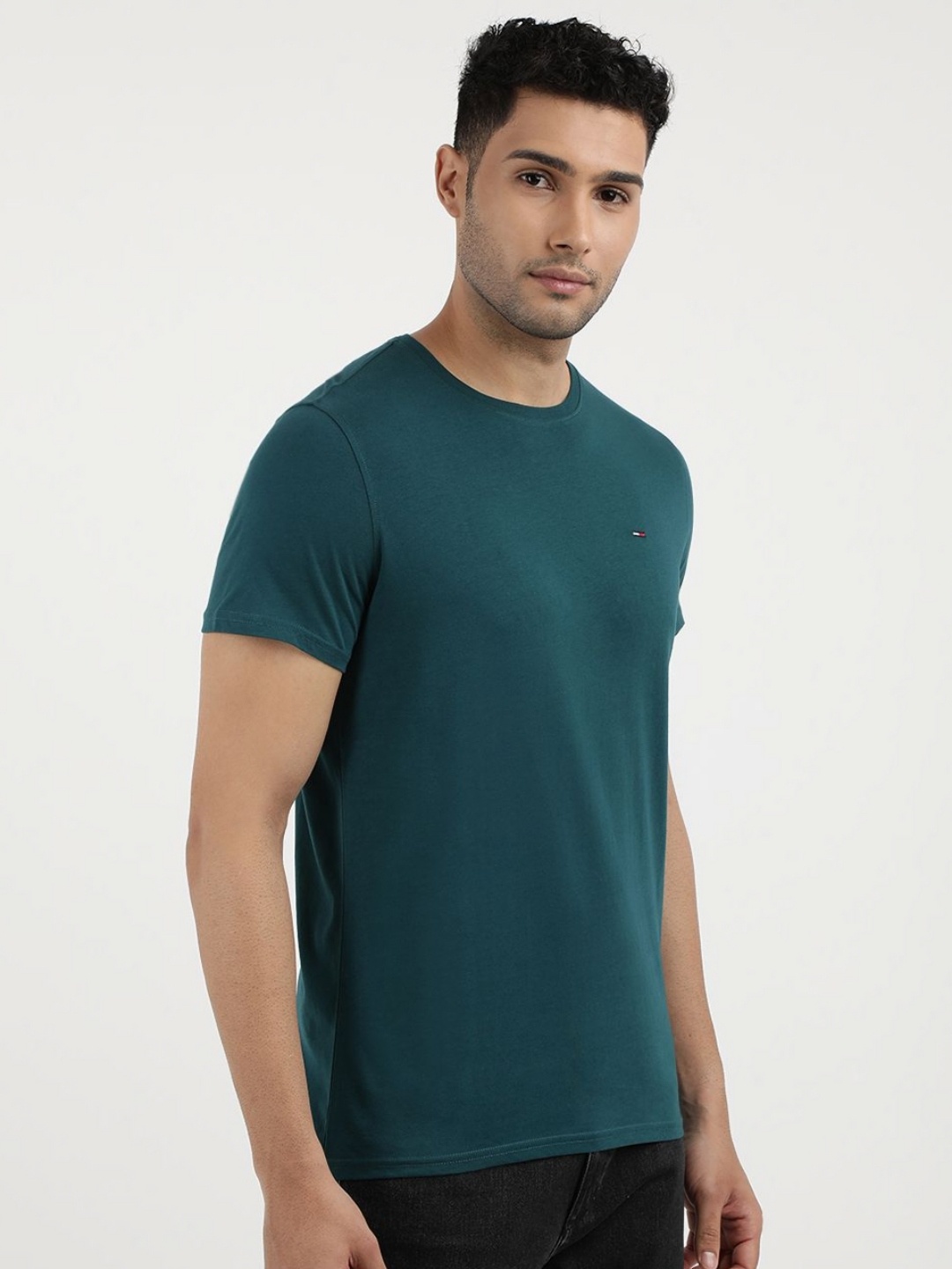 

Tommy Hilfiger Men Applique Slim Fit Round Neck T-shirt, Green