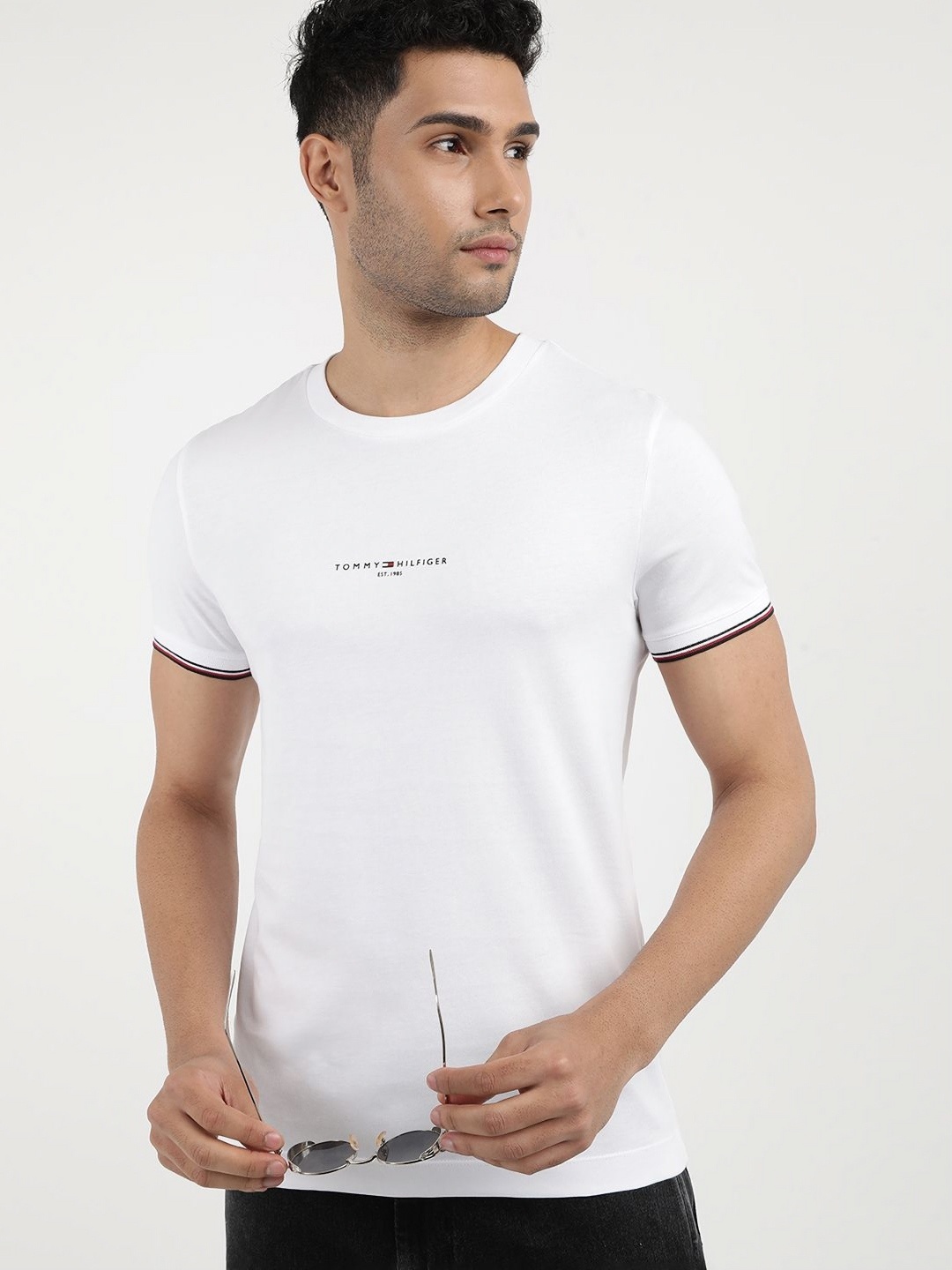 Tommy Hilfiger Men Typography Slim Fit T-shirt, White