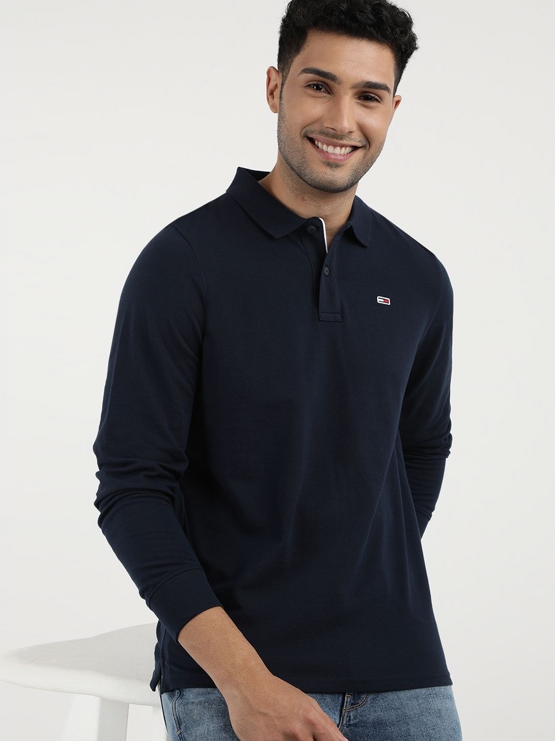 

Tommy Hilfiger Men Polo Collar Regular Fit T-shirt, Blue