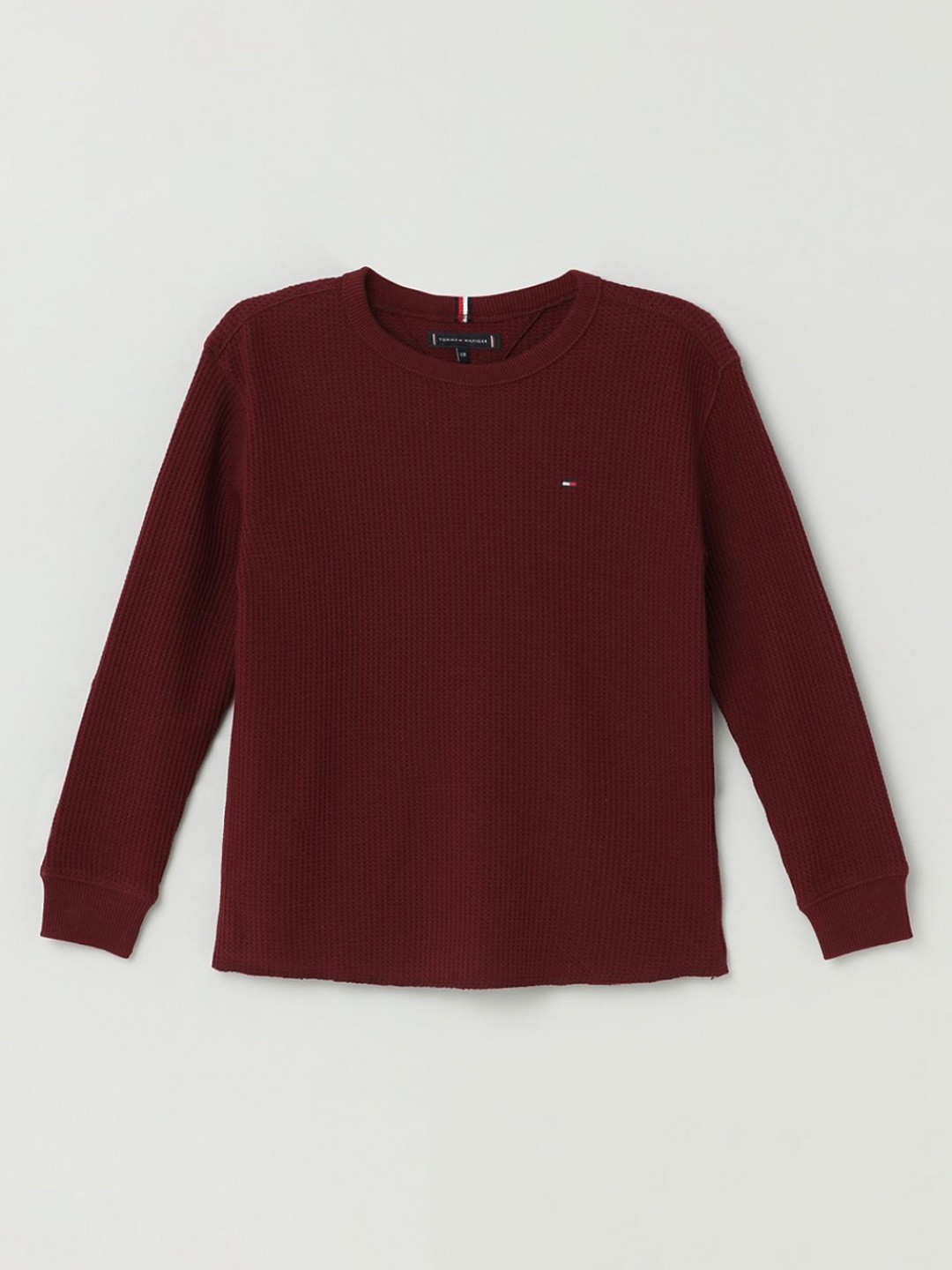 

Tommy Hilfiger Boys Round Neck Long Sleeves Solid Casual T-shirt, Red