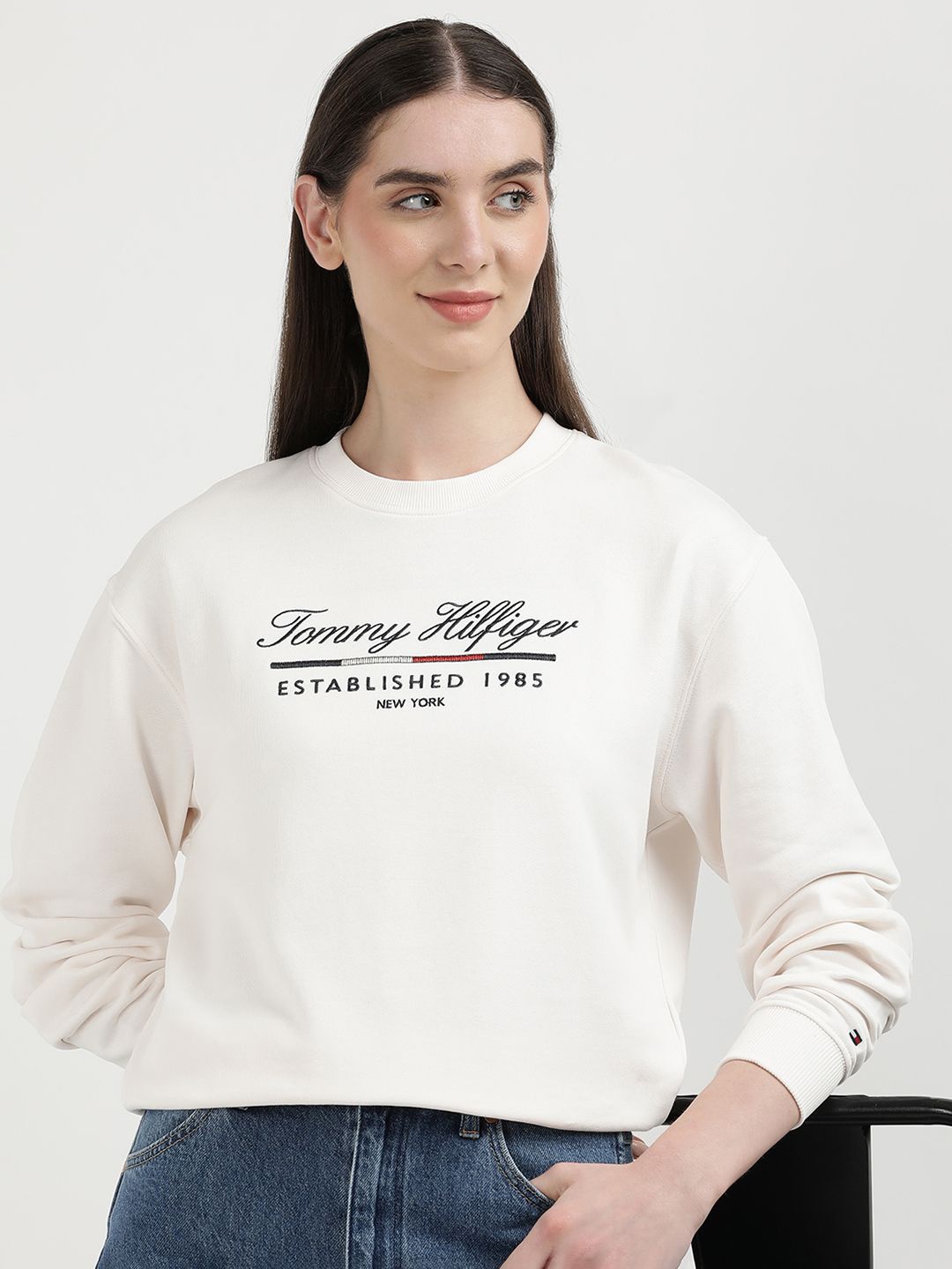 

Tommy Hilfiger Women Printed Sweatshirt, White