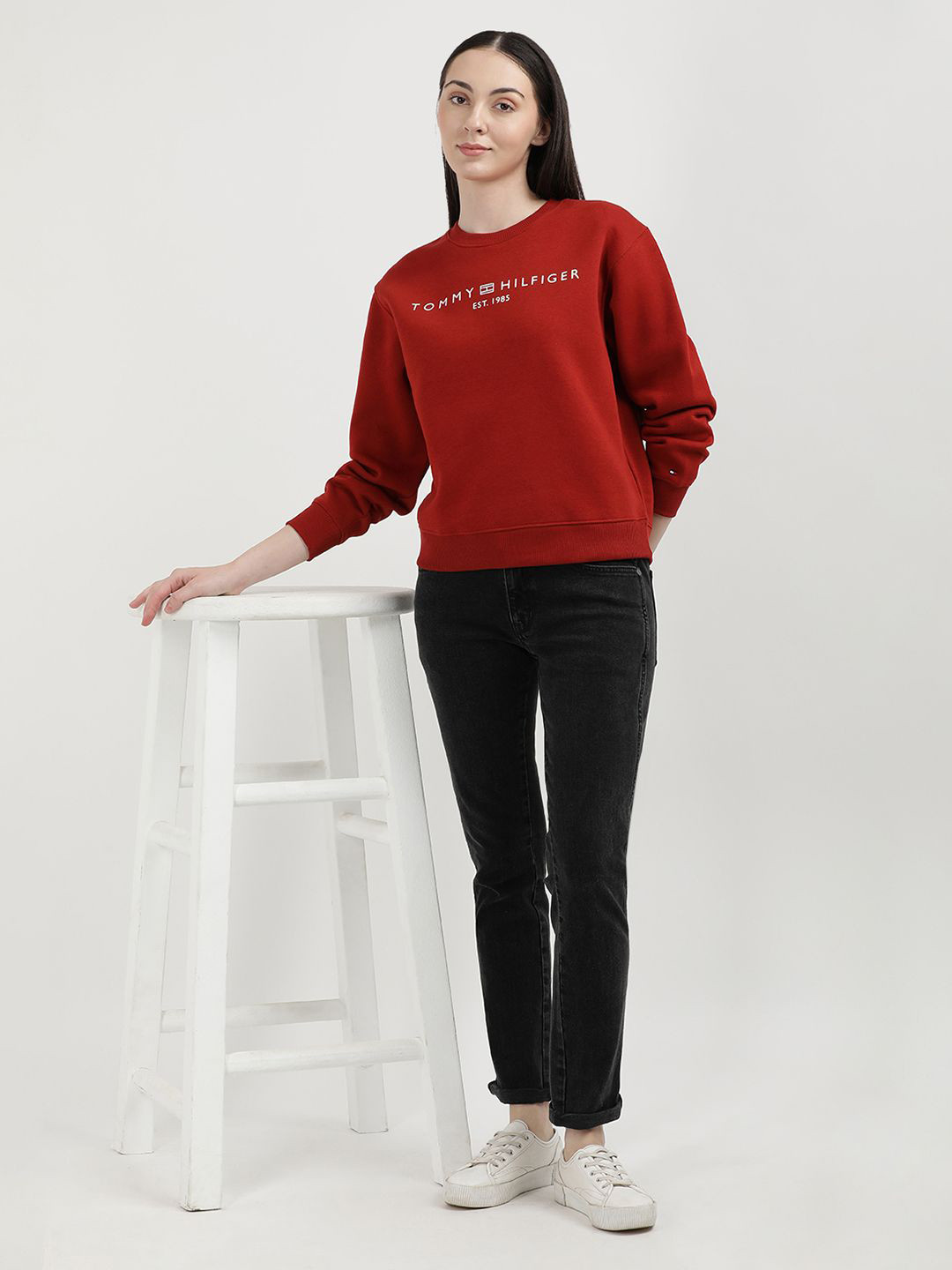 

Tommy Hilfiger Women Printed Sweatshirt, Red