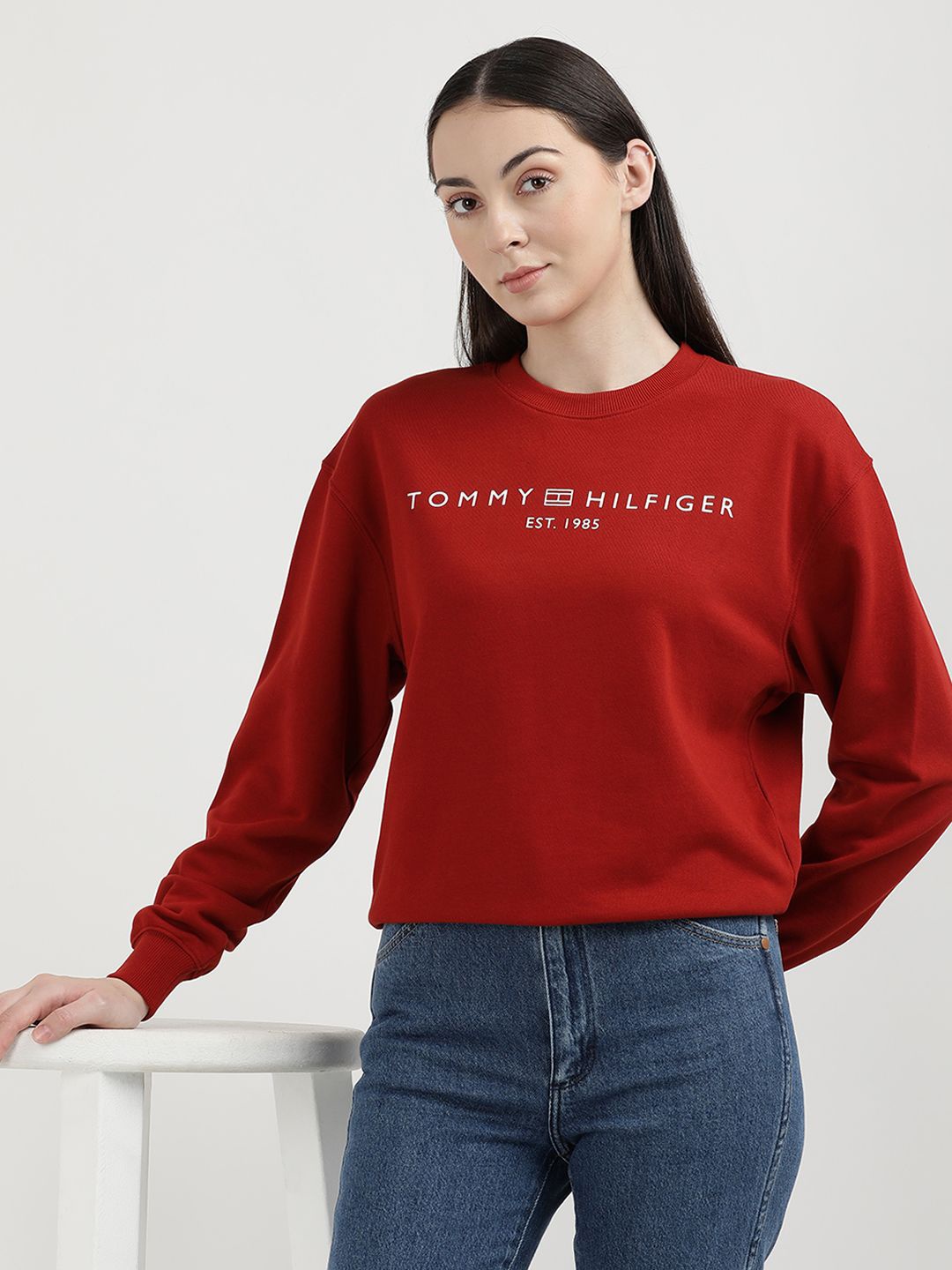 

Tommy Hilfiger Women Printed Sweatshirt, Red