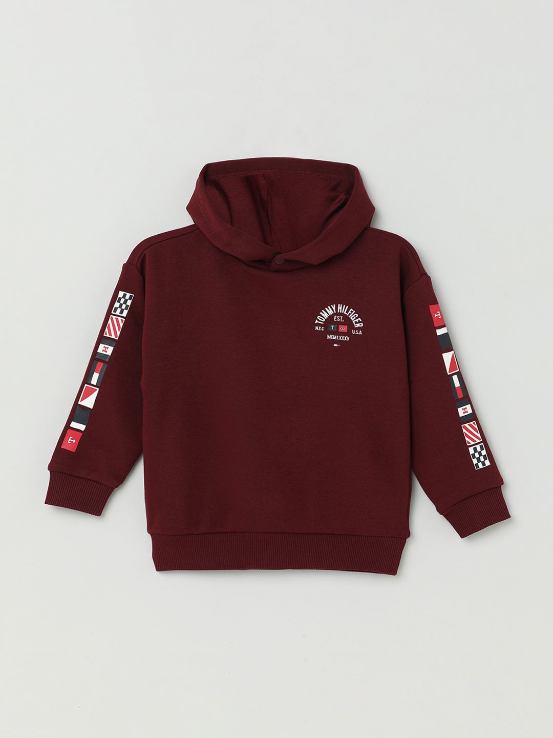 

Tommy Hilfiger Boys Printed Hooded Sweatshirt, Red