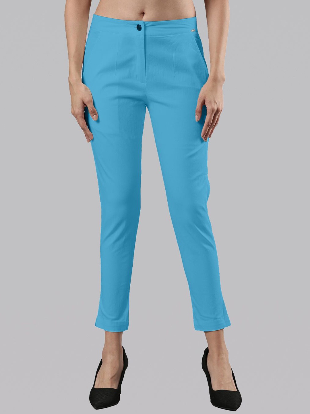 

Femmora Women Comfort Cropped Chinos, Blue