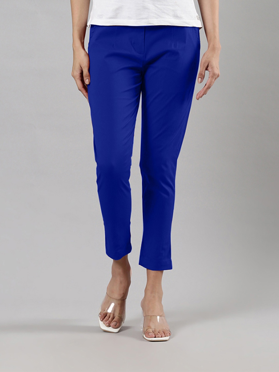 

Femmora Women Comfort Cropped Chinos, Blue