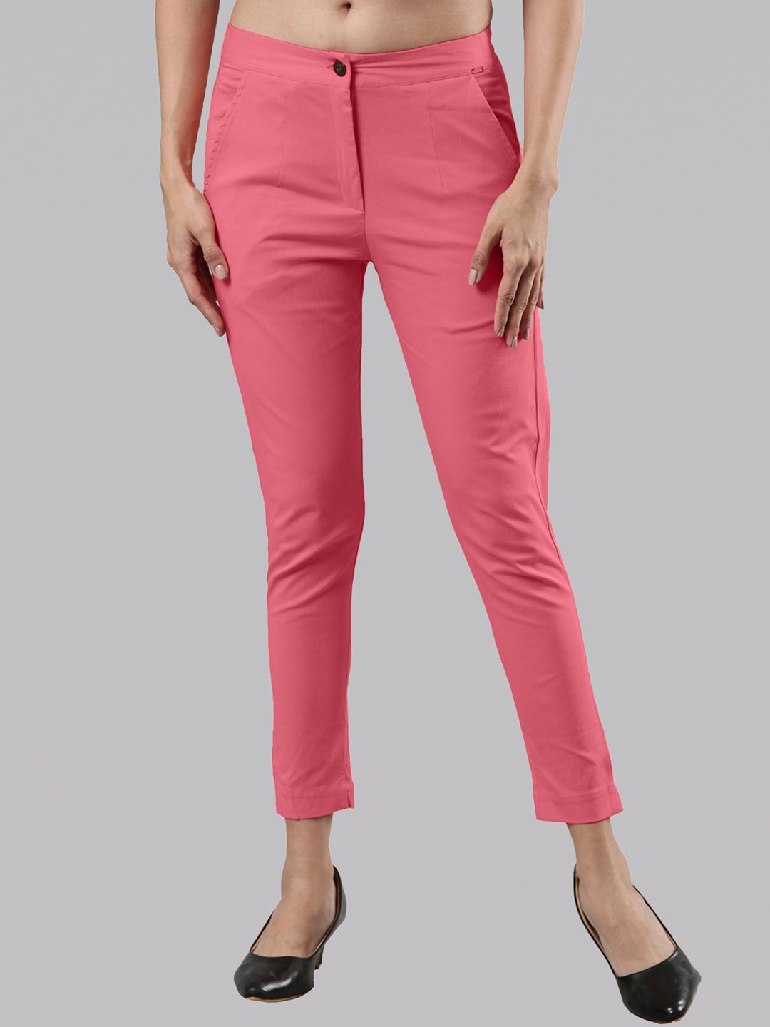 

Femmora Women Comfort Cropped Chinos, Pink