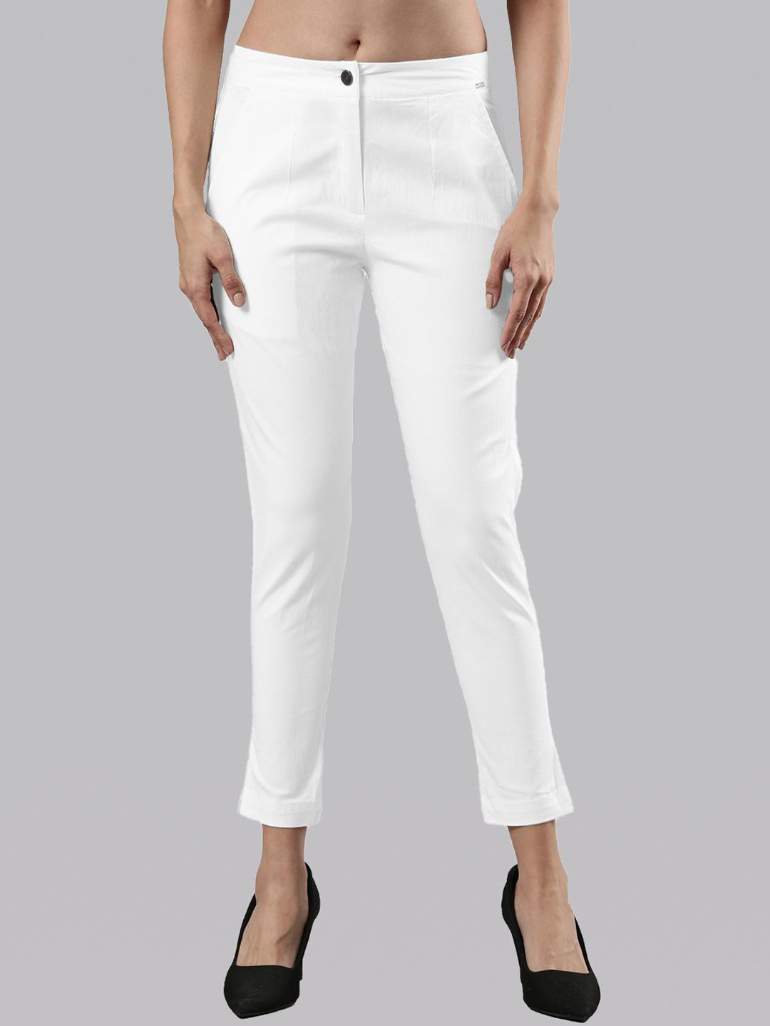 

Femmora Women Comfort Cropped Chinos, White
