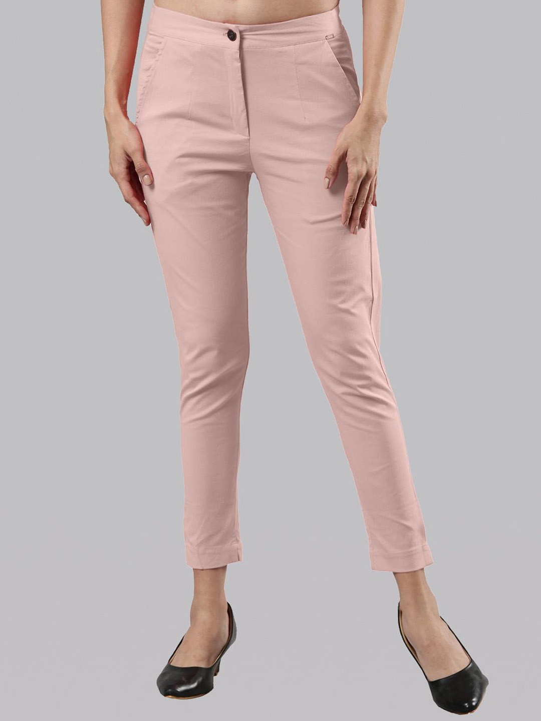 

Femmora Women Comfort Cropped Chinos, Rose