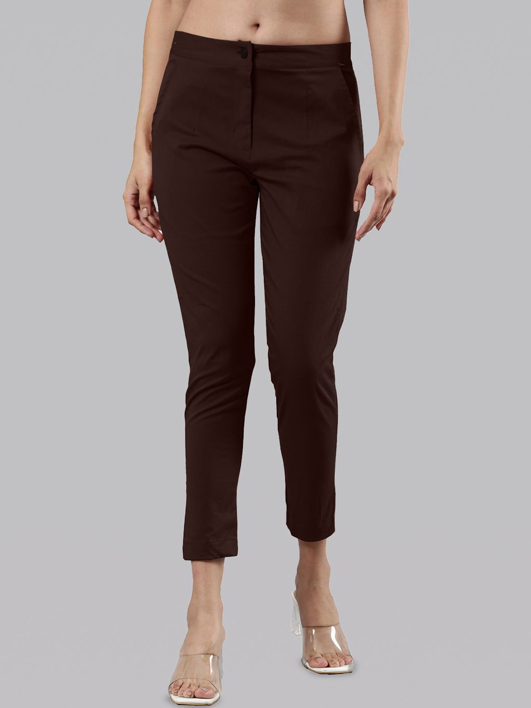 

Femmora Women Comfort Cropped Chinos, Brown