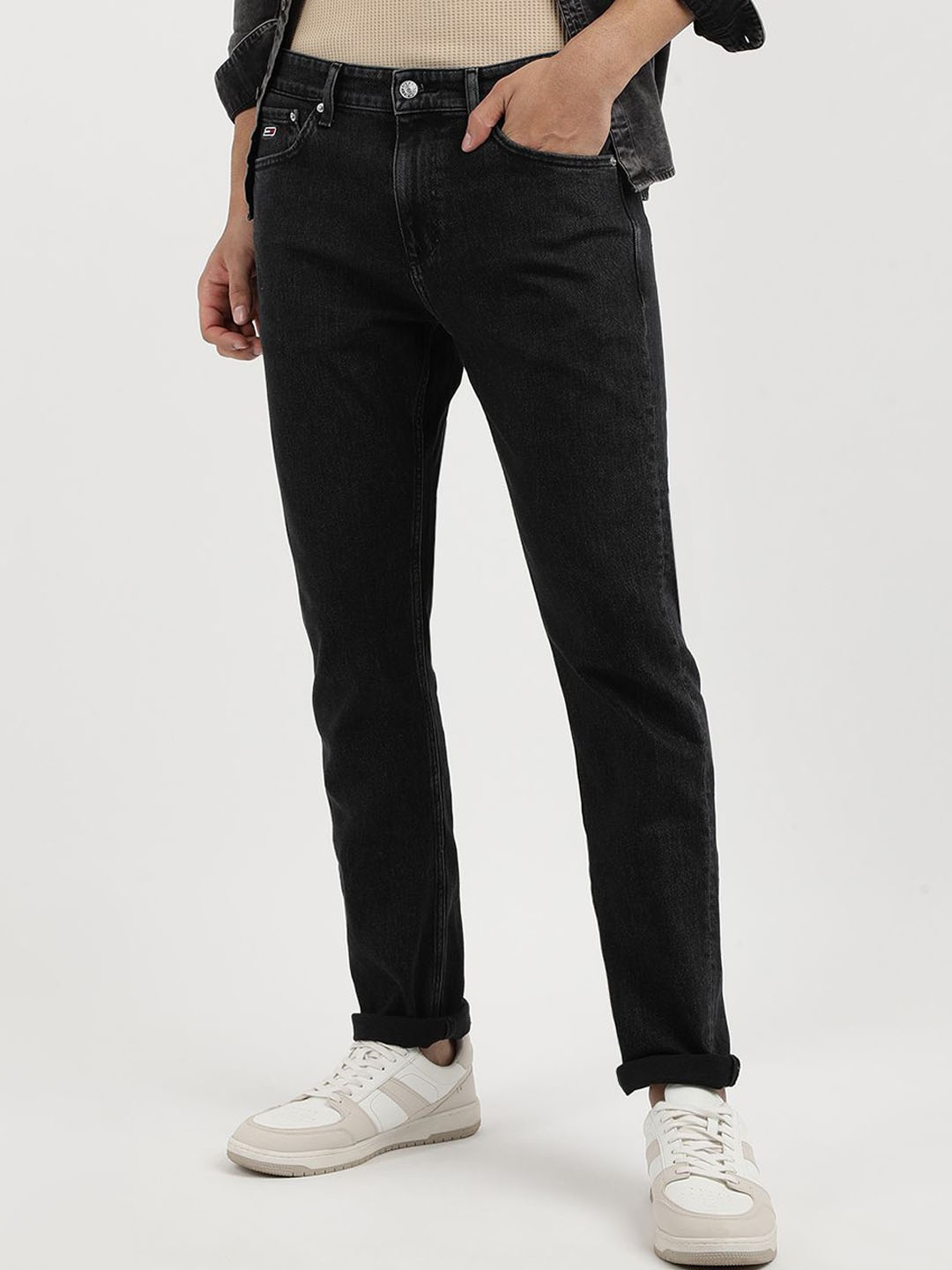 

Tommy Hilfiger Men Slim Fit Mid Rise Jeans, Black