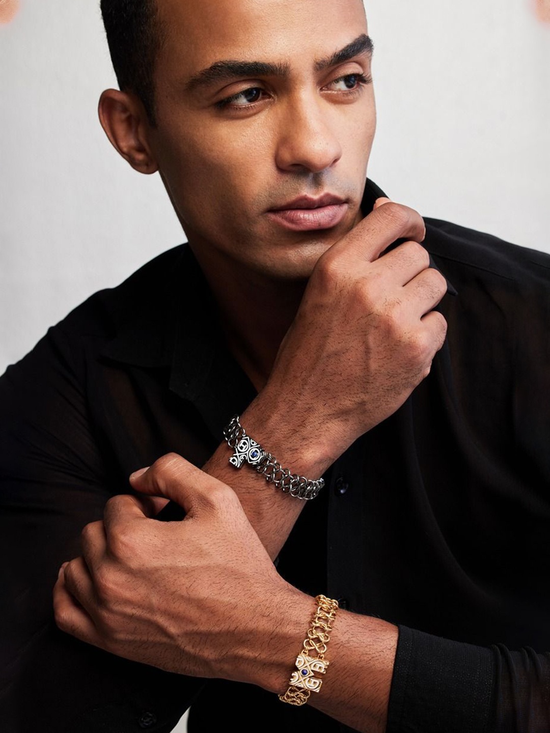

Outhouse Men Gold-Plated Brass Link Bracelet