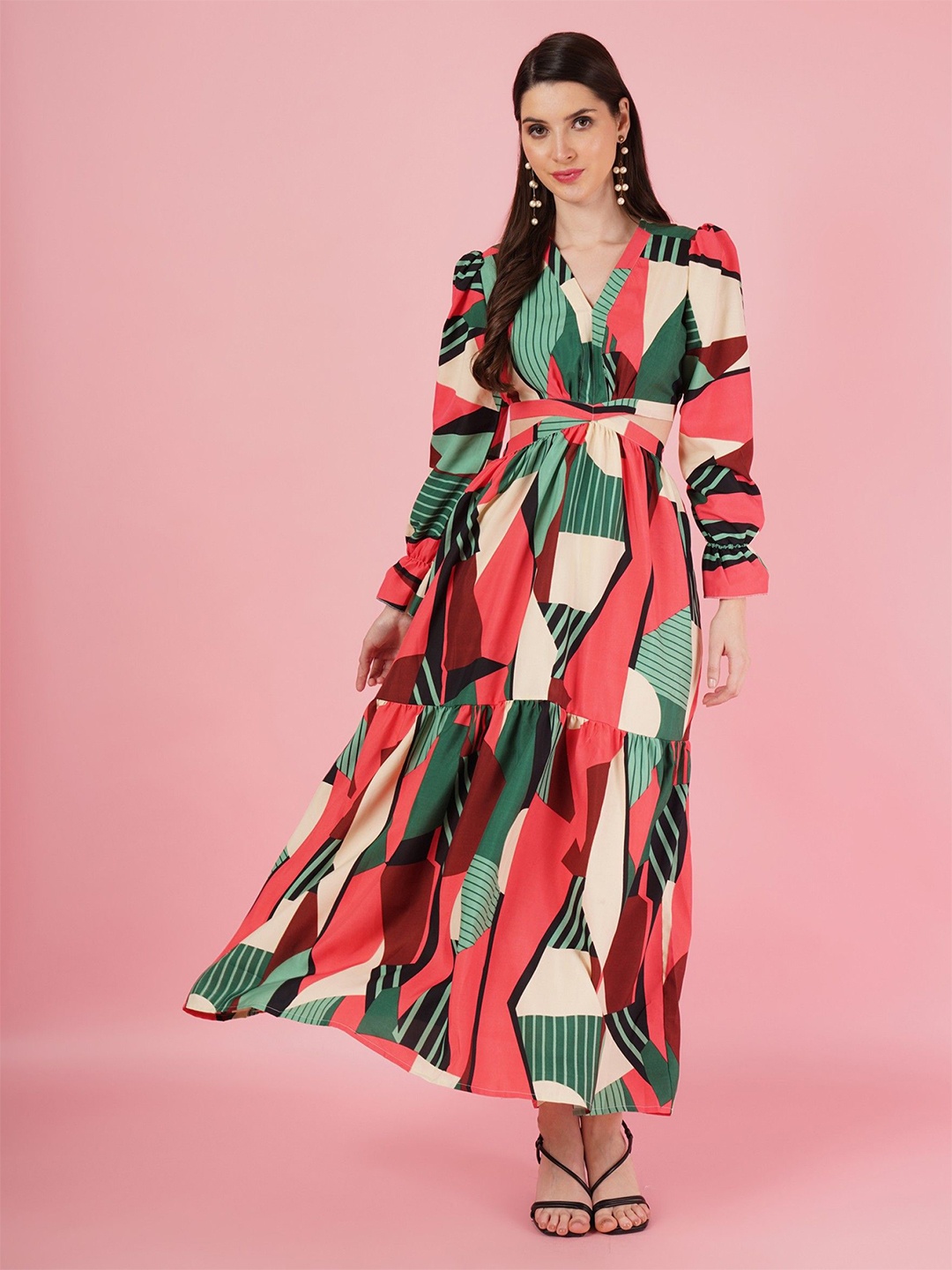 

Femvy Printed Cut-Outs Maxi Dress, Multi
