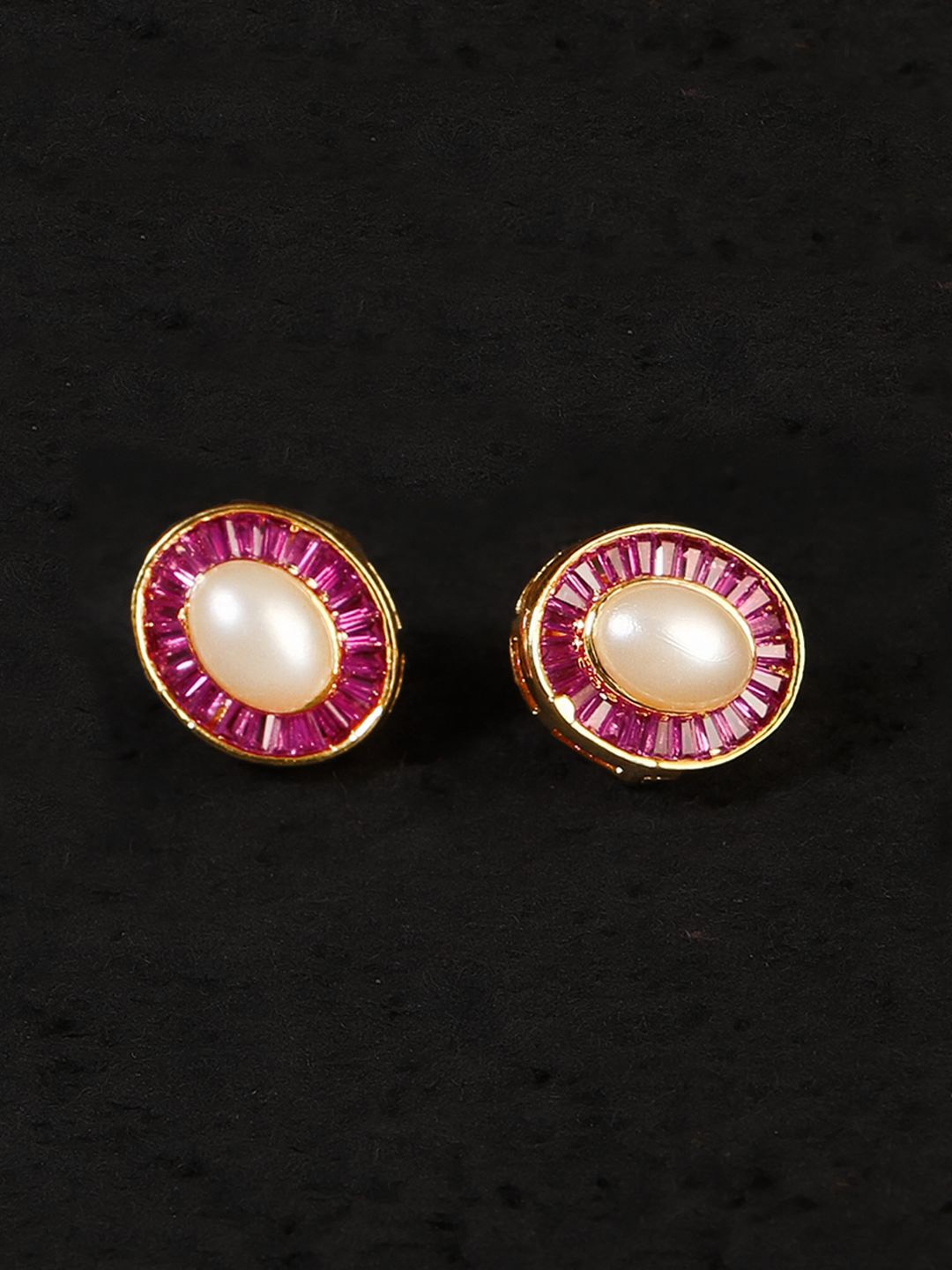 

Adwitiya Collection Gold Plated Classic Pearls Studs Earrings
