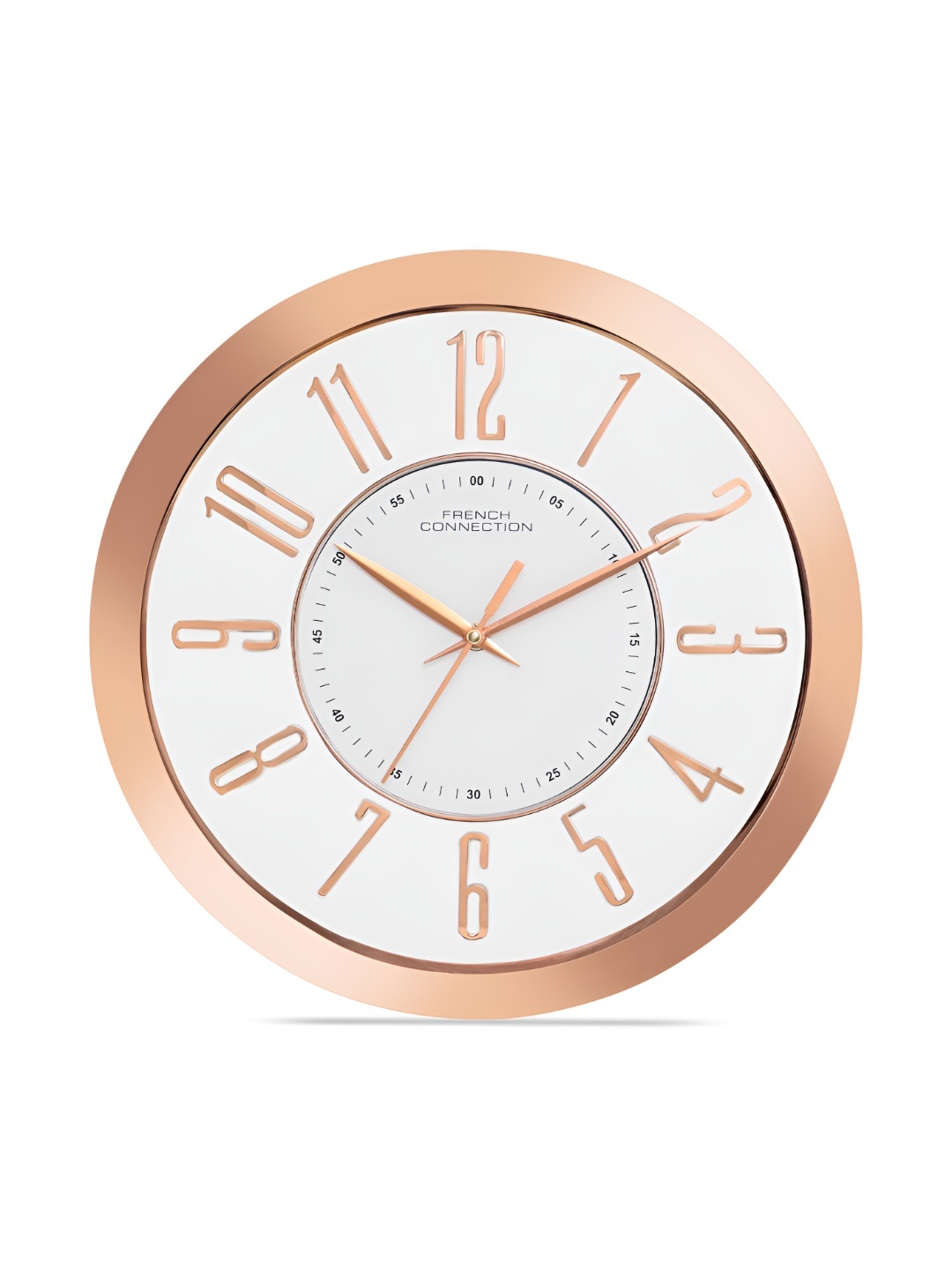 

French Connection White & Rose Gold Analogue Contemporary Wall Clock