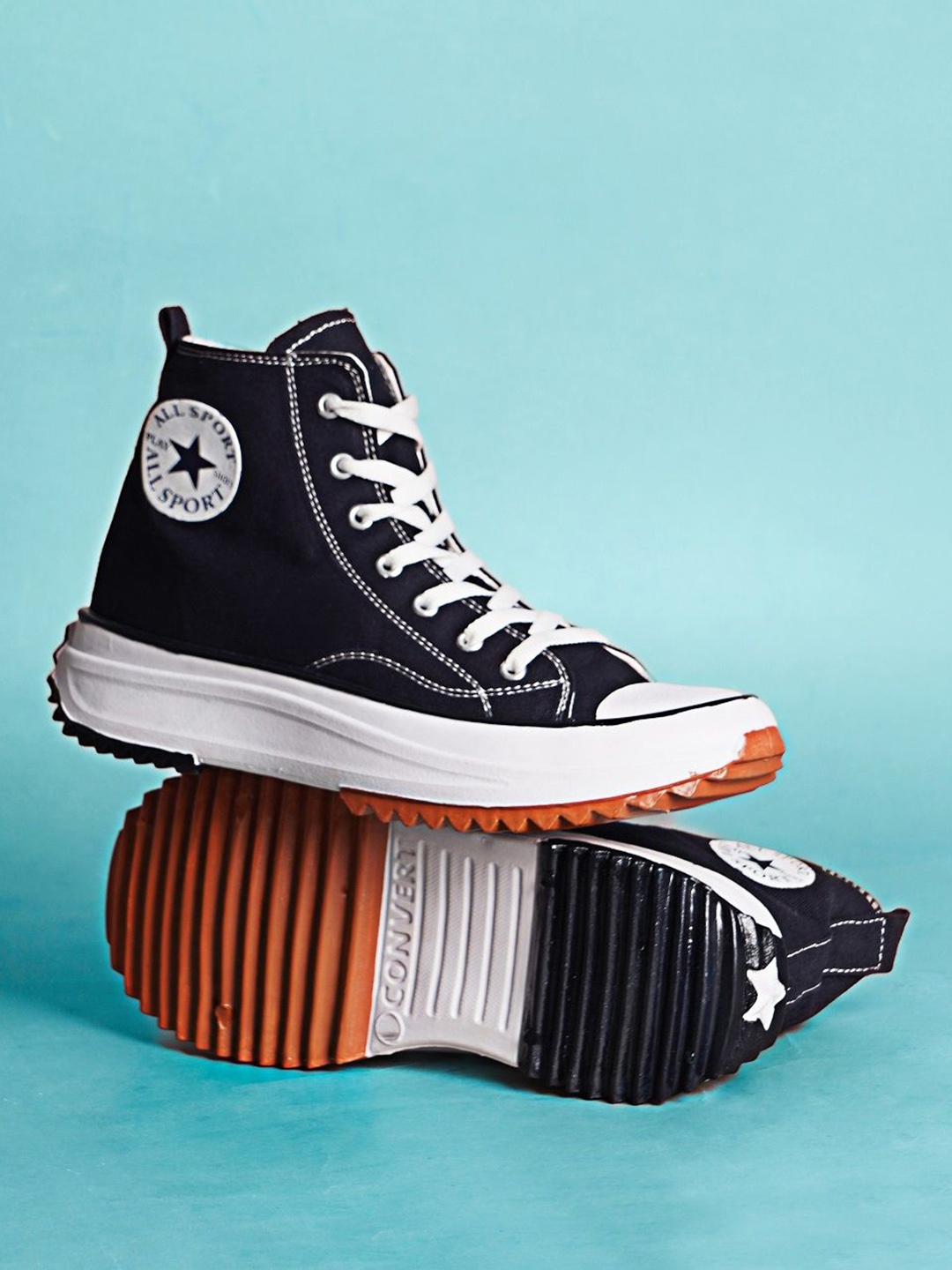 

Try Me Women Colourblocked High-Top Sneakers, Navy blue