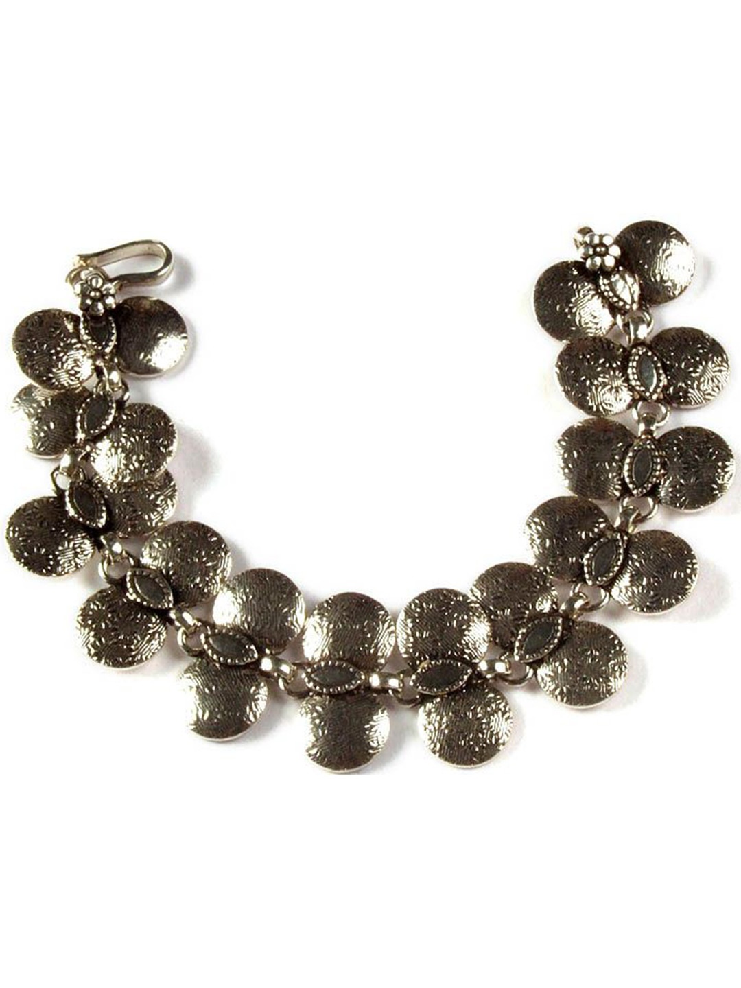 

Exotic India Sterling Discs Bracelet, Silver